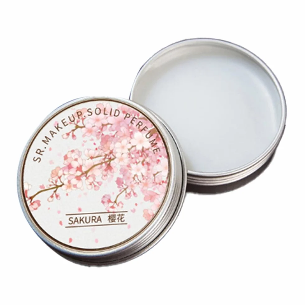 5 Pezzi Profumo da Balsamo Portatile Fragranze di Lunga Durata Eleganti Profumi Solidi Femminili (Fiori di Ciliegio)