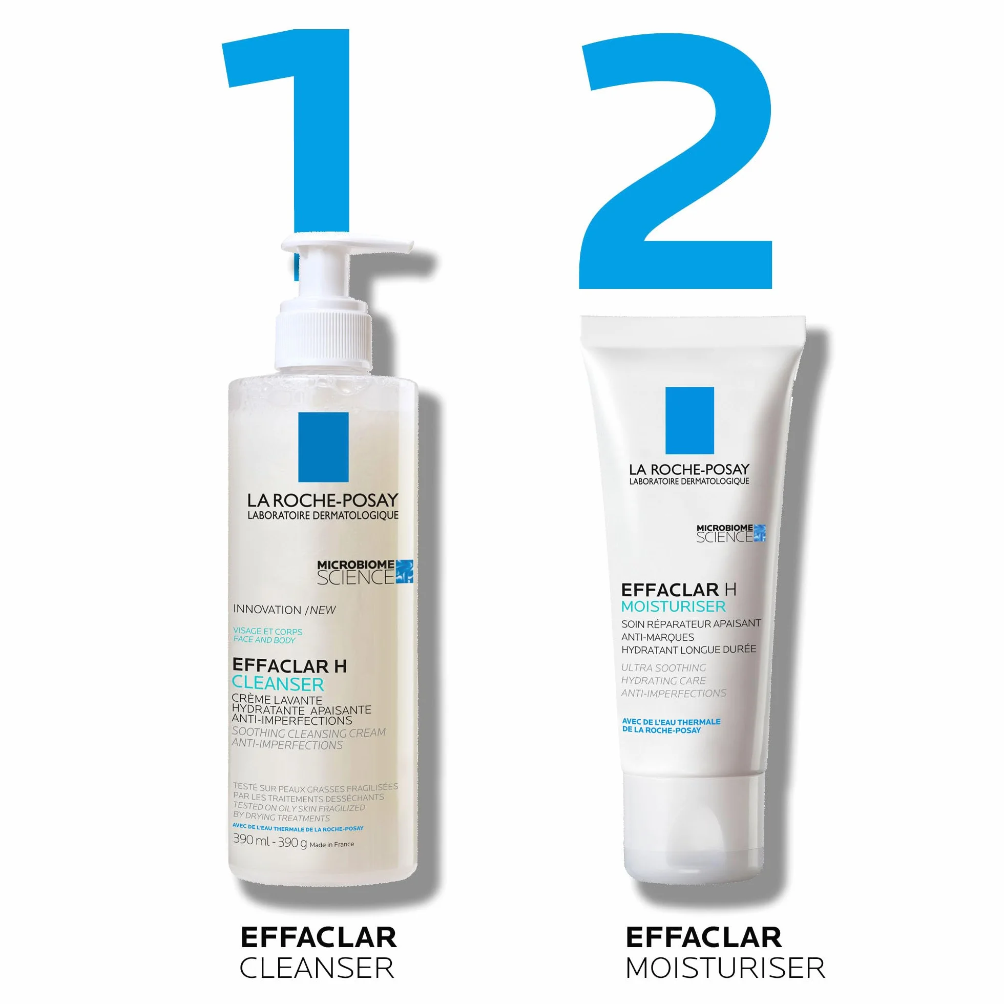 La Roche-Posay, Effaclar H Isobiome, Crema Detergente Anti-imperfezioni, Idrata e Lenisce la Pelle a Tendenza Acneica Indebolita dai Trattamenti, 390ml