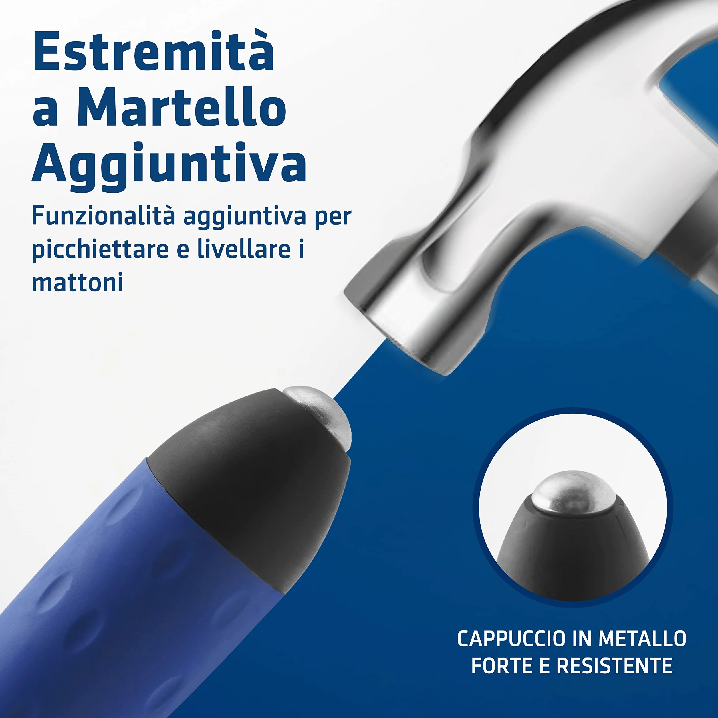 Cazzuola Muratore Professionale Punta Quadra Acciaio Inox Manico Ergonomico Intonaco Prodotto UE