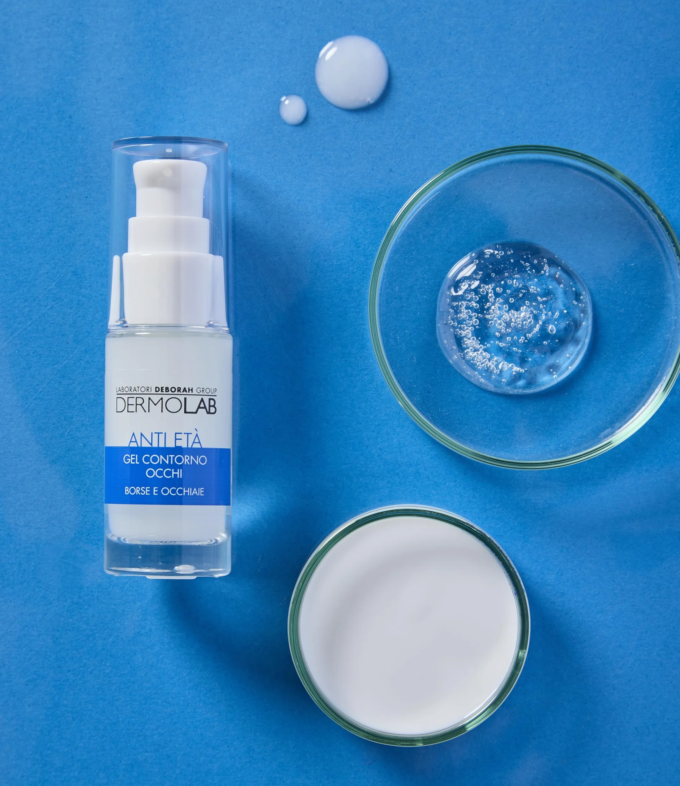 Dermolab - Gel Contorno Occhi Antirughe con Acido Ialuronico, per Tutti i Tipi di Pelle, Minimizza Borse e Occhiaie, Effetto Lifting, Illuminante e Levigante, Rimpolpa la Cute, 15ml