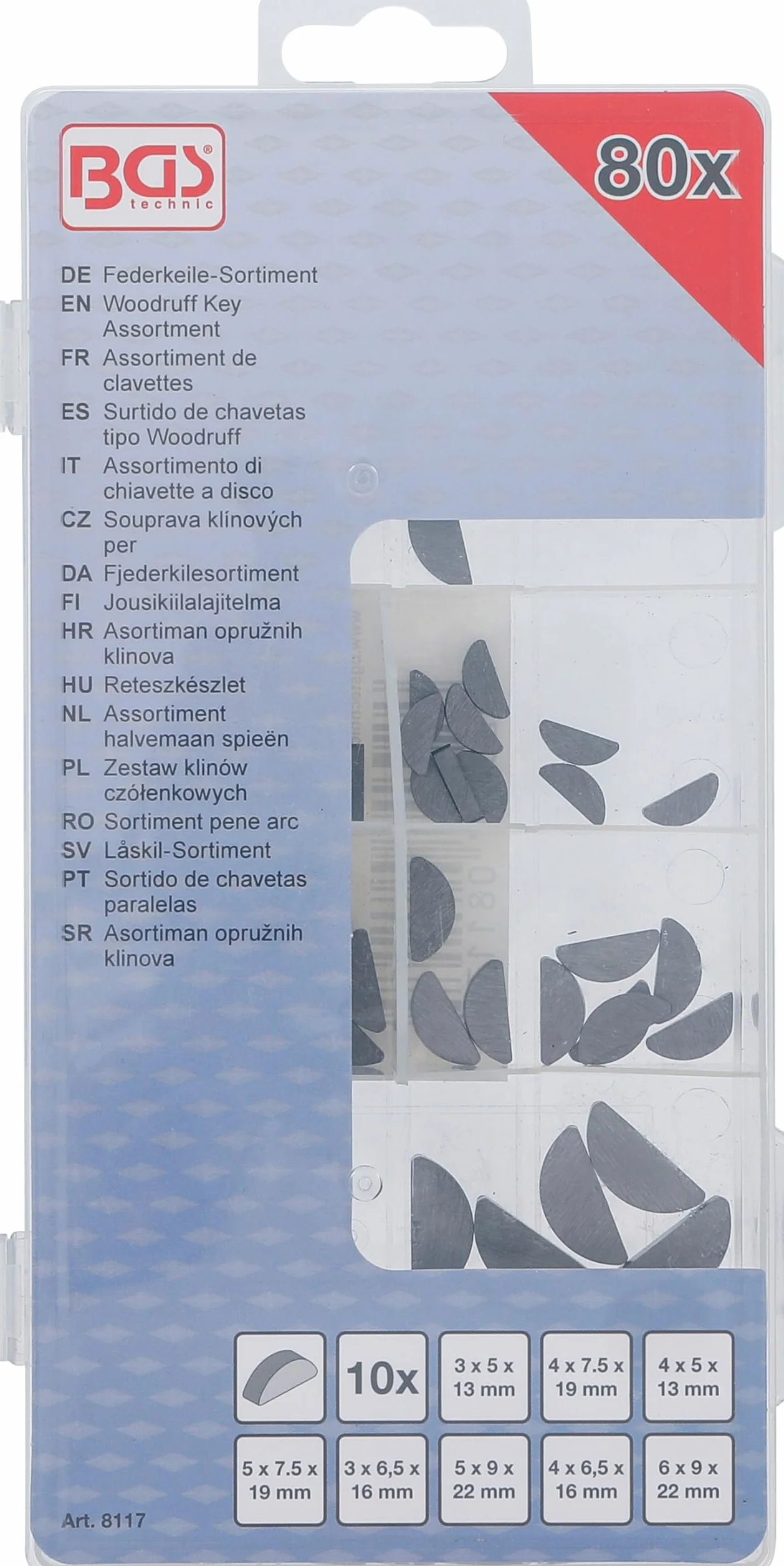 BGS 8117 Assortimento di chiavette a disco 80 pz.