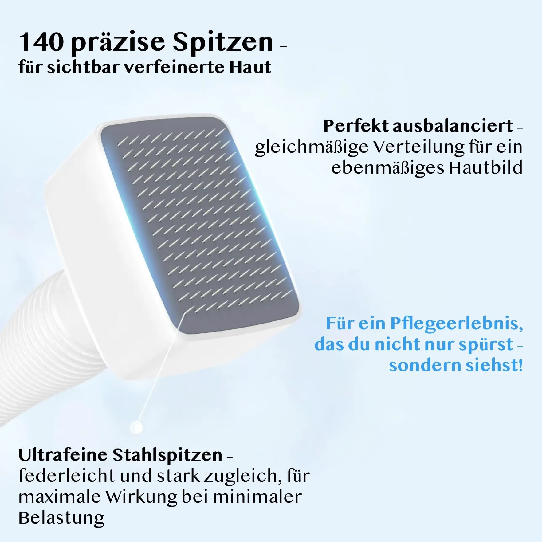 P-Beauty Derma Stamp 140A - Microneedling Pen con 140 aghi in acciaio inox di alta qualità, lunghezza regolabile 0-3 mm, per cicatrici da acne, rughe, cicatrici, pori, ringiovanimento della pelle e