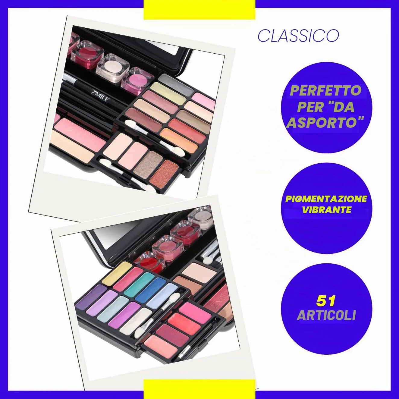 ZMILE Cosmetics Tavolozza Trucco Classic, Cosmetici Vegan, Nero