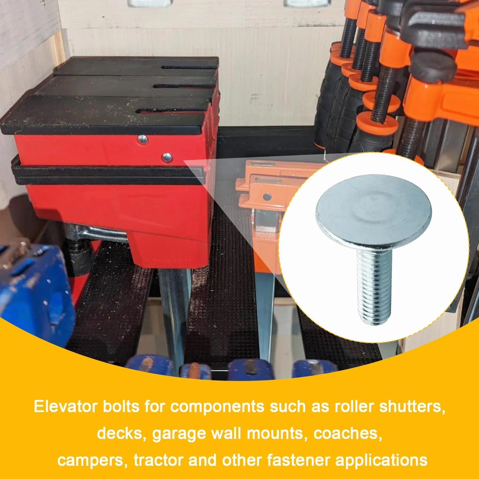 Bulloni per ascensore 3/8-16 x 1-1/2 zincati resistenti alla ruggine