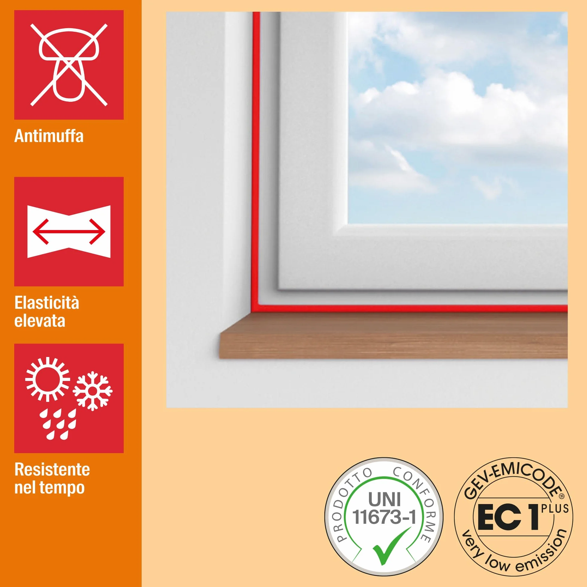 Fischer SNF Silicone Sigillante Legno Beige Avorio, Neutro a Basso Modulo, Elastico, per Pavimenti e Finestre, Esterno/Interno