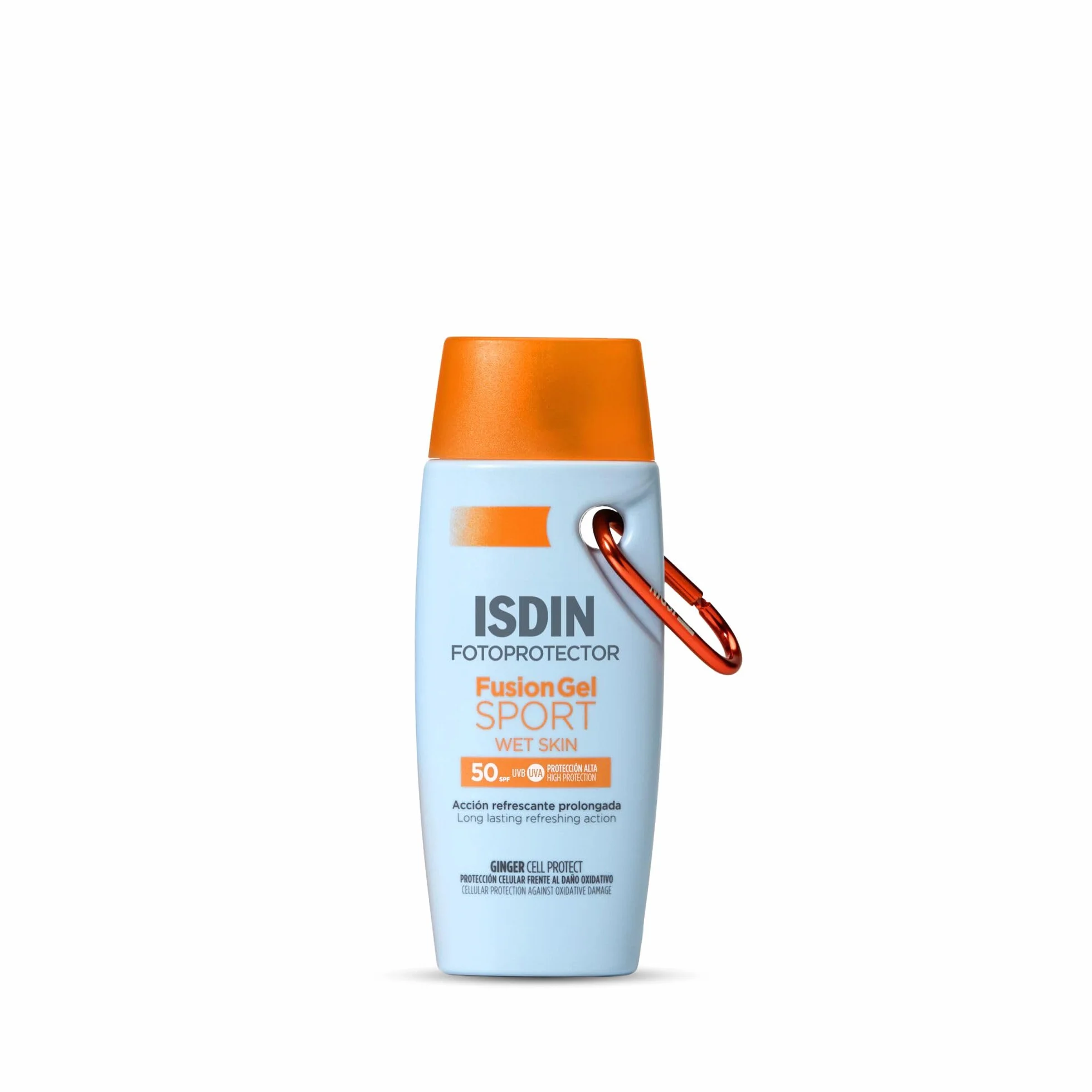 ISDIN Fusion Gel Sport Wet Skin SPF 50 (100 ml) | Crema Solare per il Corpo Ideale per gli Sportivi | Resistente al Sudore | Rinfrescante e Ultraleggero