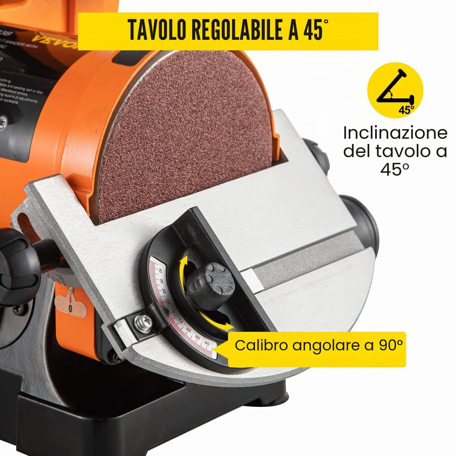 VEVOR Levigatrice a nastro e a disco 250 W 230 V 25,4 x 760 mm 2980 giri/min