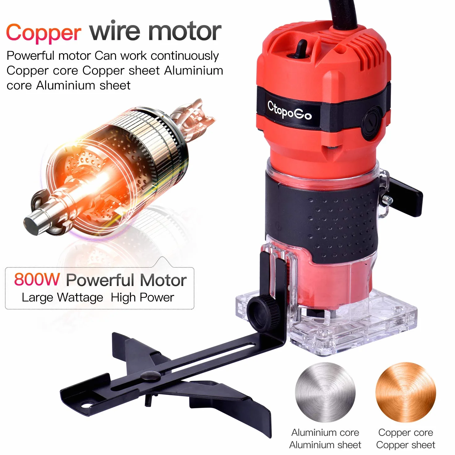 Rifilatore Fresatrice Verticale Elettrica 800W 30000 R/MIN 6.35mm 12 pezzi