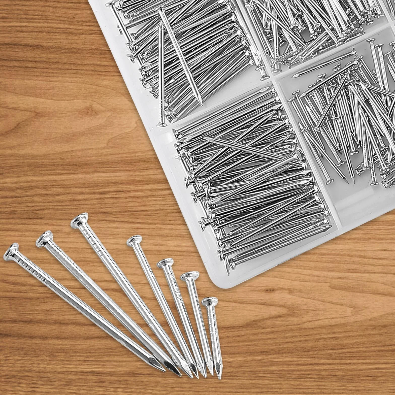 Assortimento di Chiodi 900 Pezzi per Muro, Appendere Quadri, Lavorazione Legno, Cartongesso e Pino
