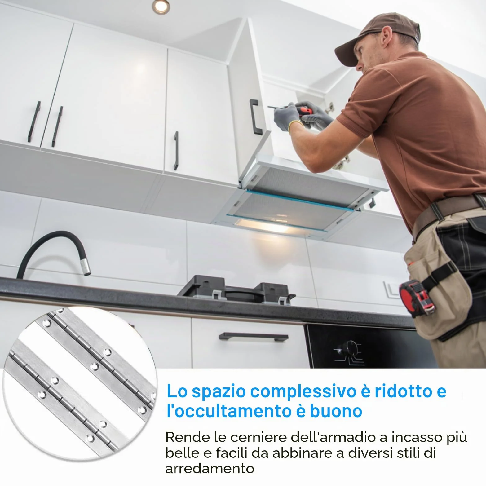 Cerniera per Pianoforte in Acciaio Inossidabile 4 Pezzi Cromata Lunga per Mobili