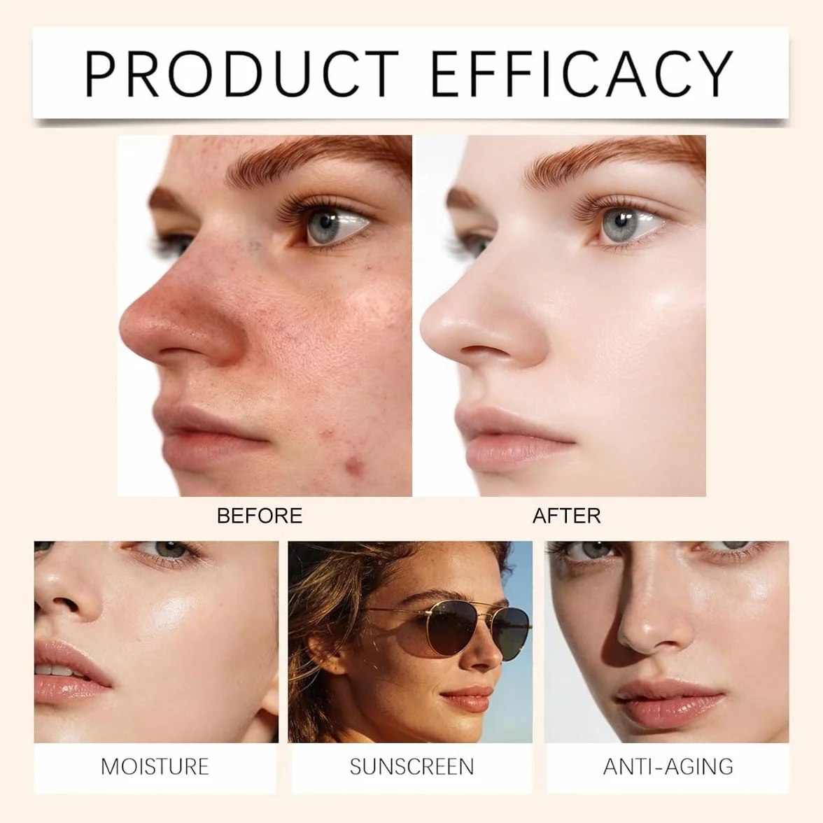2026 Nuovo Mira Glow Fondotinta Pelli Mature SPF15 Fondotinta Adattivo Fondotinta Cambia Colore con Pennello Fondotinta Coprenza Naturale Texture Idratante Trucco a Lunga Tenuta 1 Pezzi