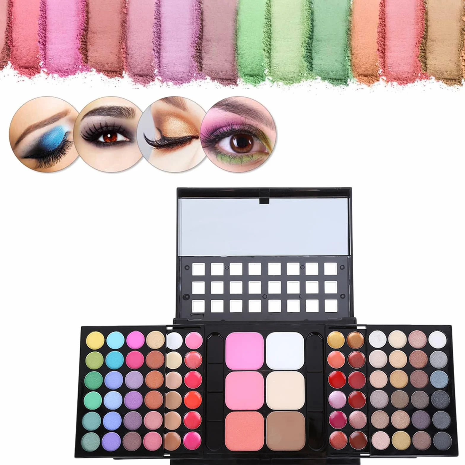 Trousse Trucchi Donna Ragazza, 78 Colore Palette di Ombretti per Trucco, Trucchi Donna Tutto in Uno Tavolozza Completo Valigetta con Ombretto, Gloss, Rossetti e Polveri Viso