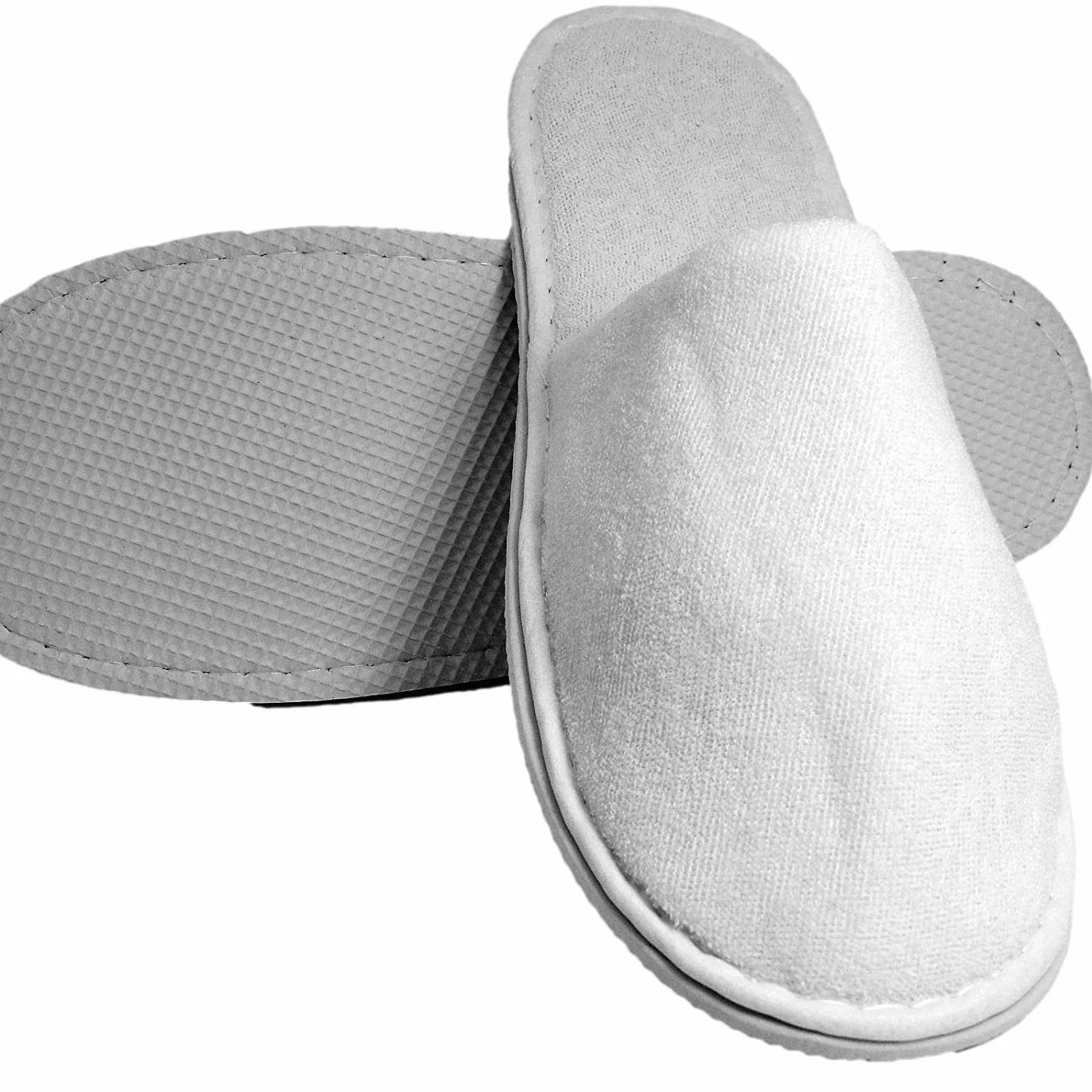 Kickkick® 10 Paia di Pantofole per Ospiti - Ciabatte Monouso Bianche Chiuse in Spugna Morbida - Taglia Unica Uomo Donna - Imbustate al Paio - Per Set Cortesia di Hotel, SPA, Camera di Albergo, Viaggi