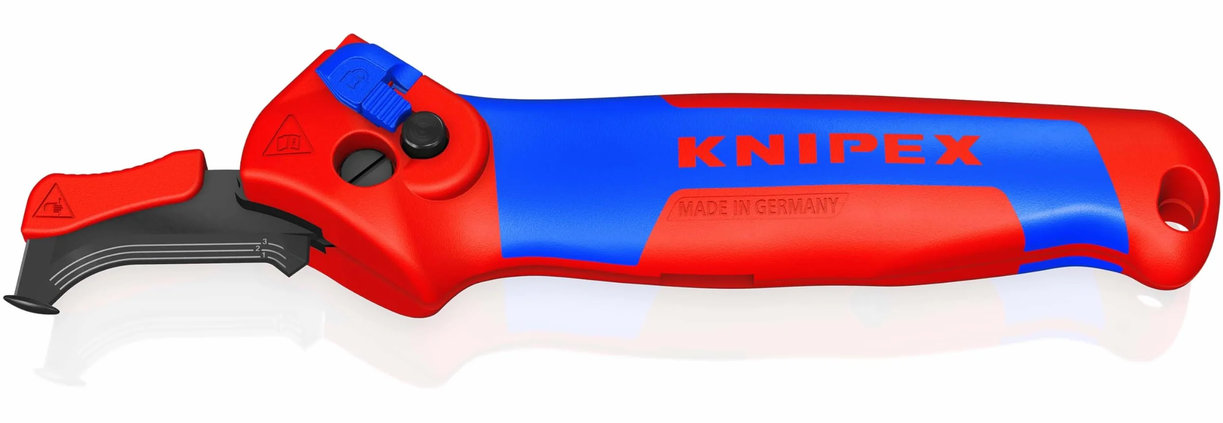 KNIPEX Coltello spelacavi 146 mm 16 50 145 SB con guida scorrevole e cricchetto