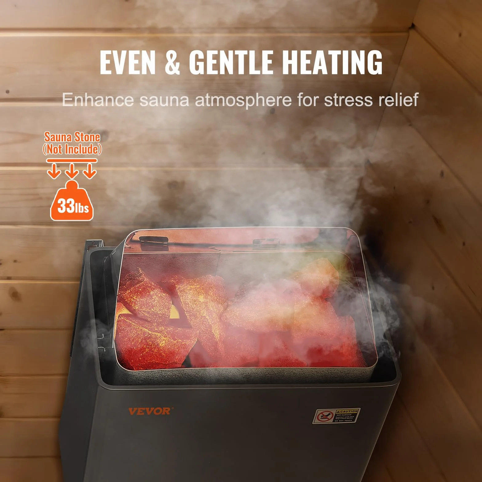 VEVOR Stufa Elettrica per Sauna 8 kW 400 V 3 N Riscaldatore Portatile con Timer 3 Ore e Regolatore Digitale 8-12 m³