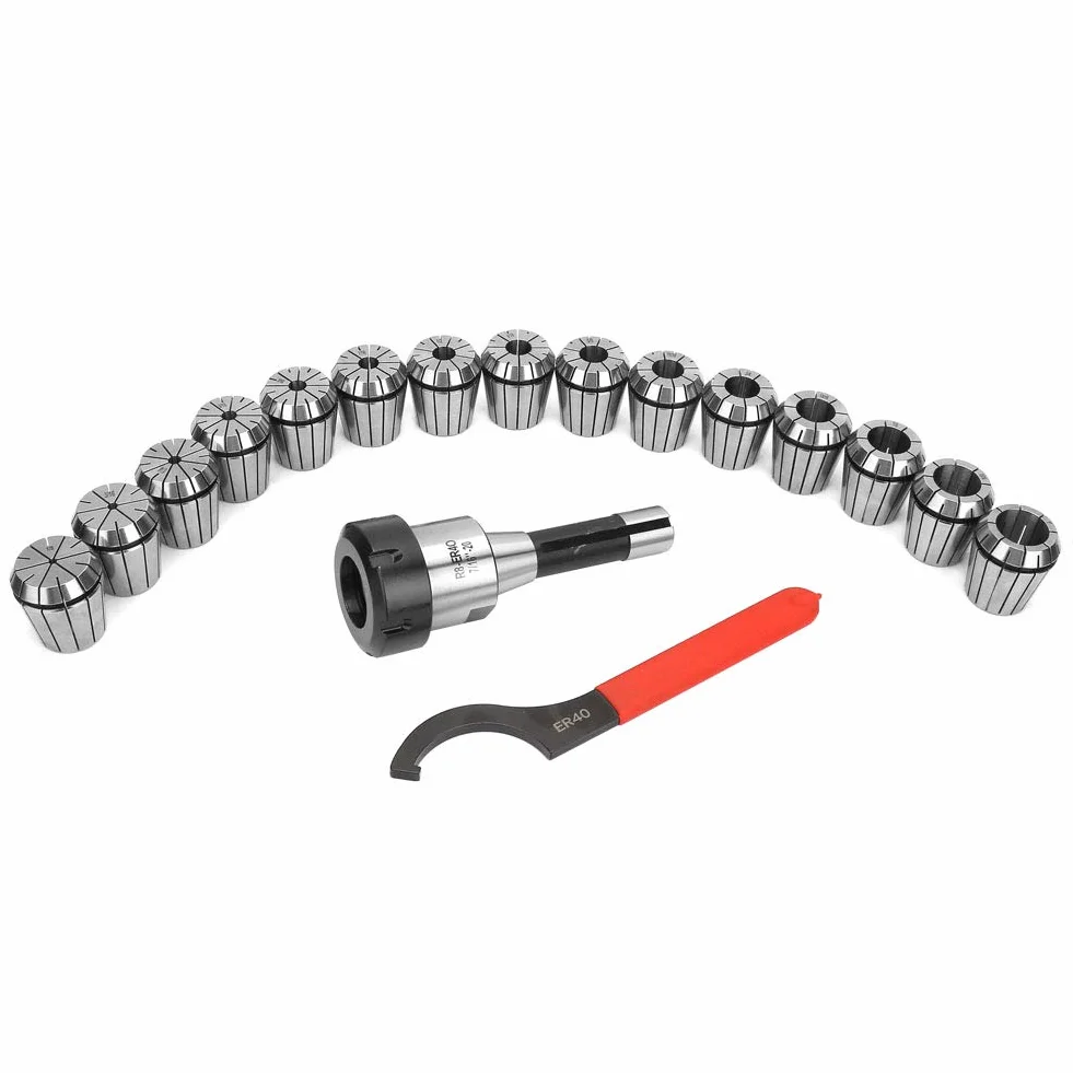 R8 ER40 Collet Chuck Set 15 Pezzi Alta Forza di Serraggio Precisione