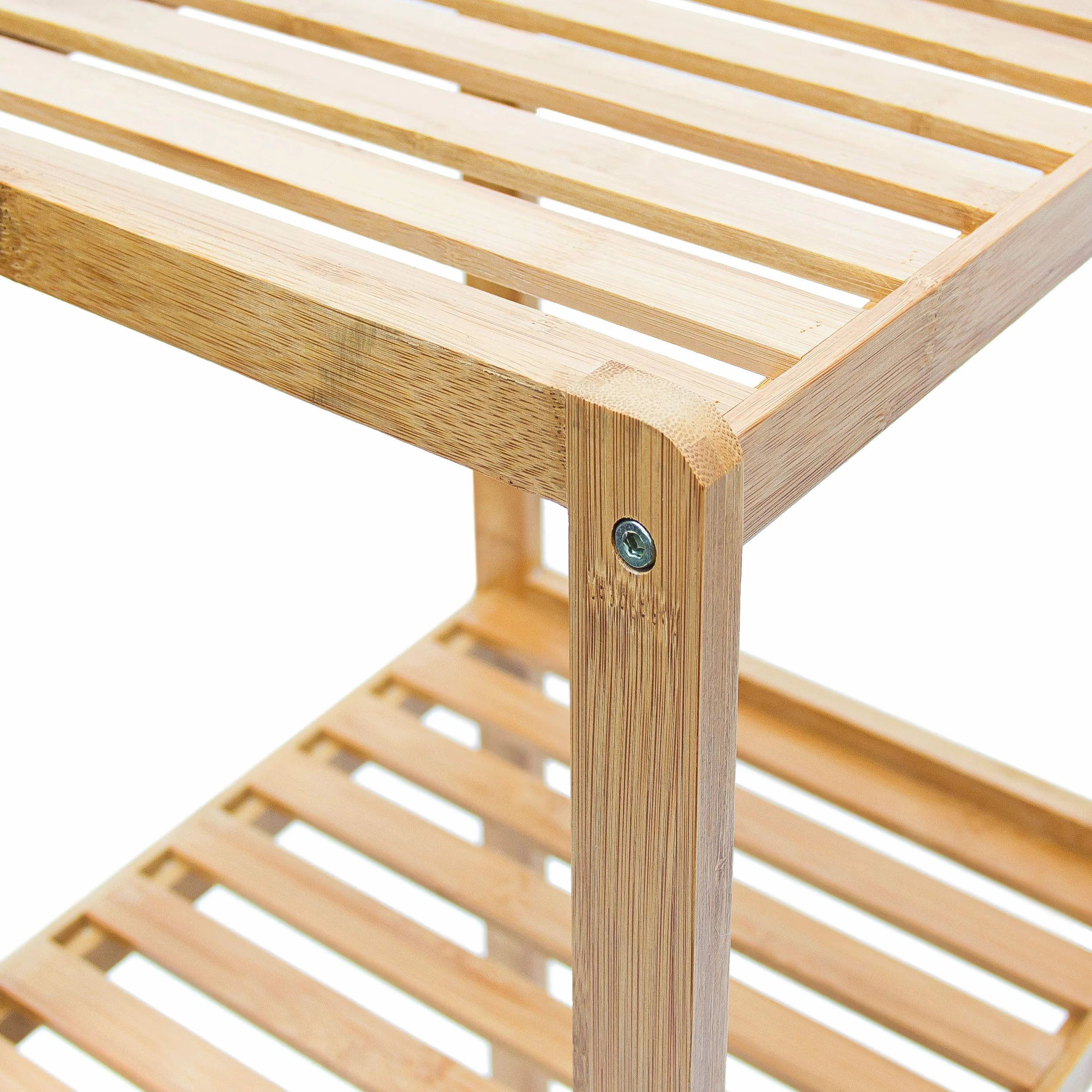 Relaxdays Scaffale per Bagno Cucina in Legno di Bambù 33 x 33 x 110 cm Marrone Chiaro