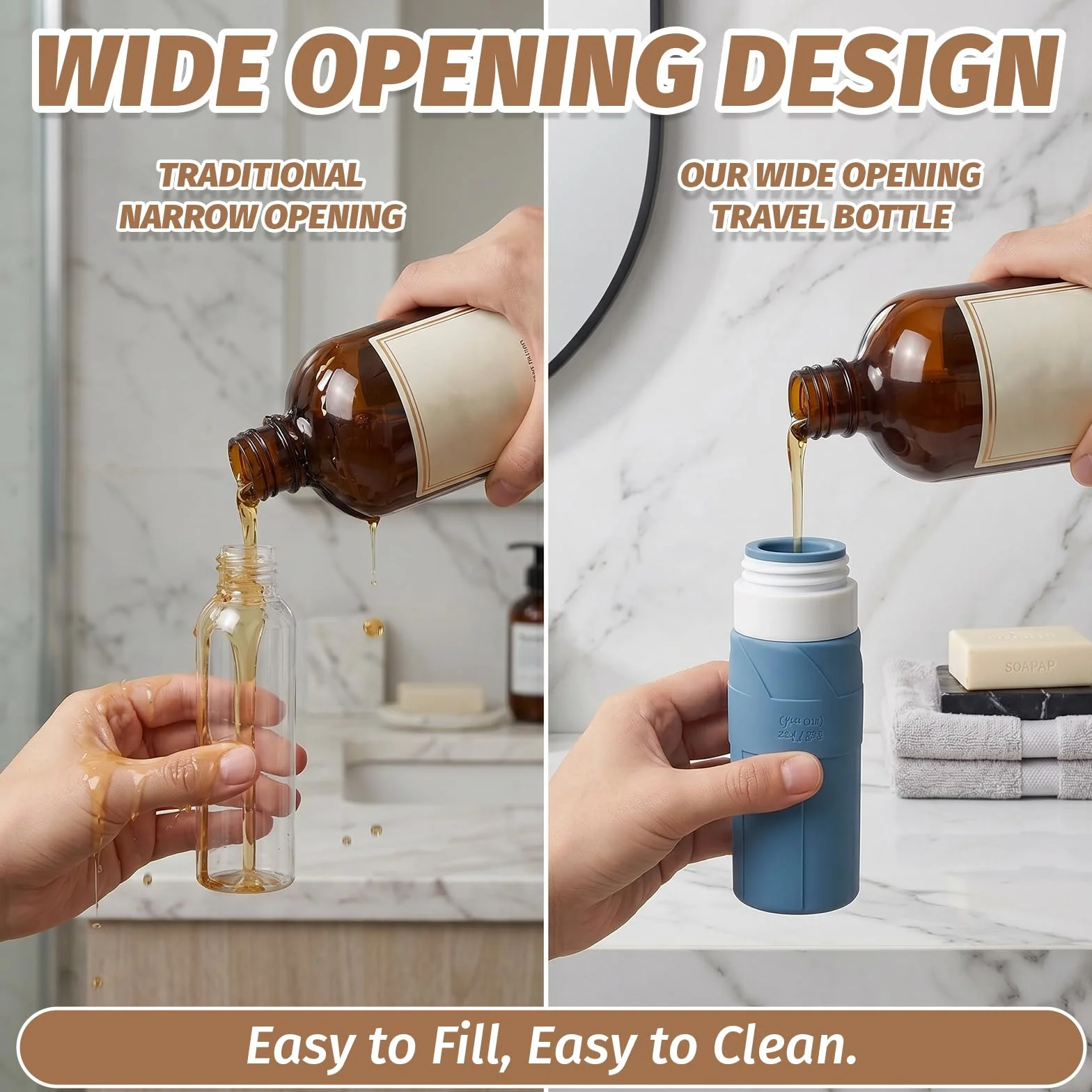 Flaconi da Viaggio 100 ml, 4 Pezzi Kit Viaggio Liquidi, Contenitori da Viaggio per Liquidi, Silicone Senza BPA, Riutilizzabile Adatto per Creme Lozioni