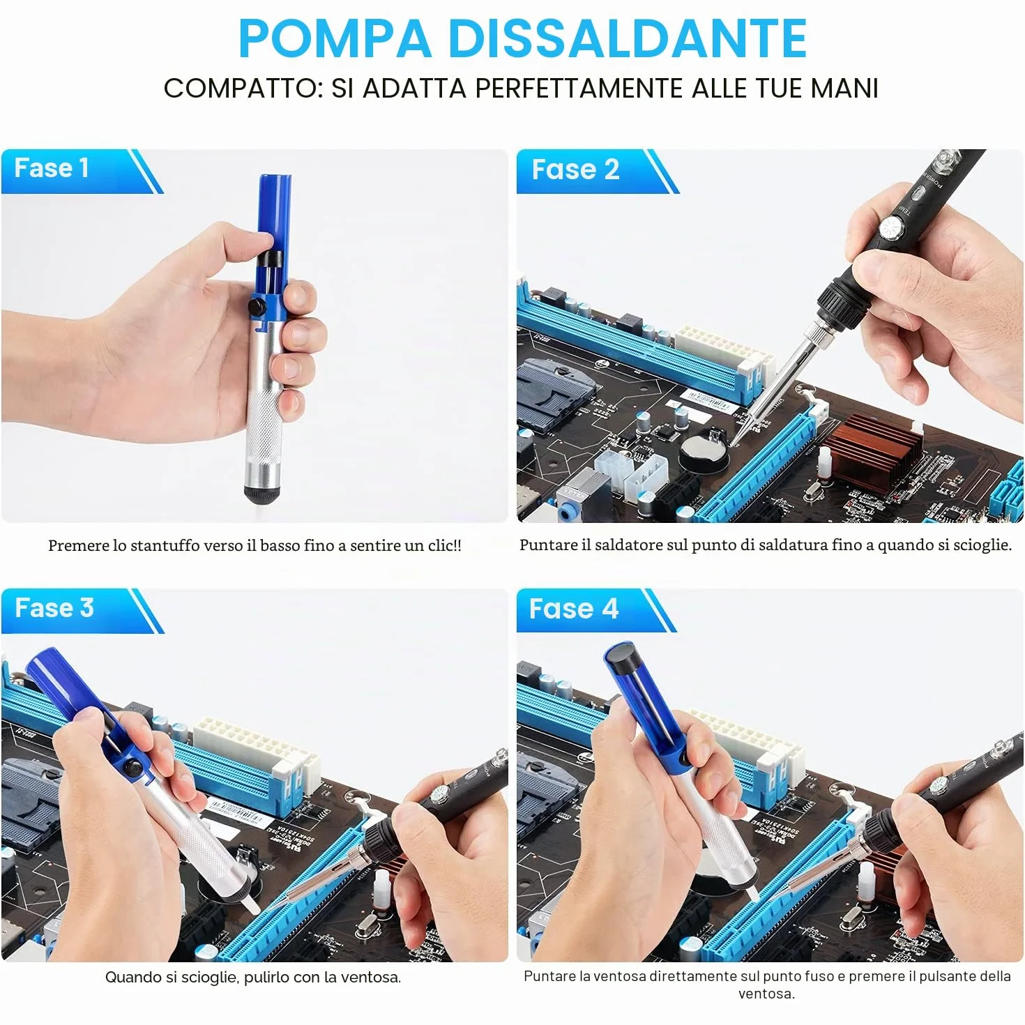 Stazione di saldatura 60 W 18 in 1, temperatura regolabile 220-480 °C, 5 punte, set saldatore