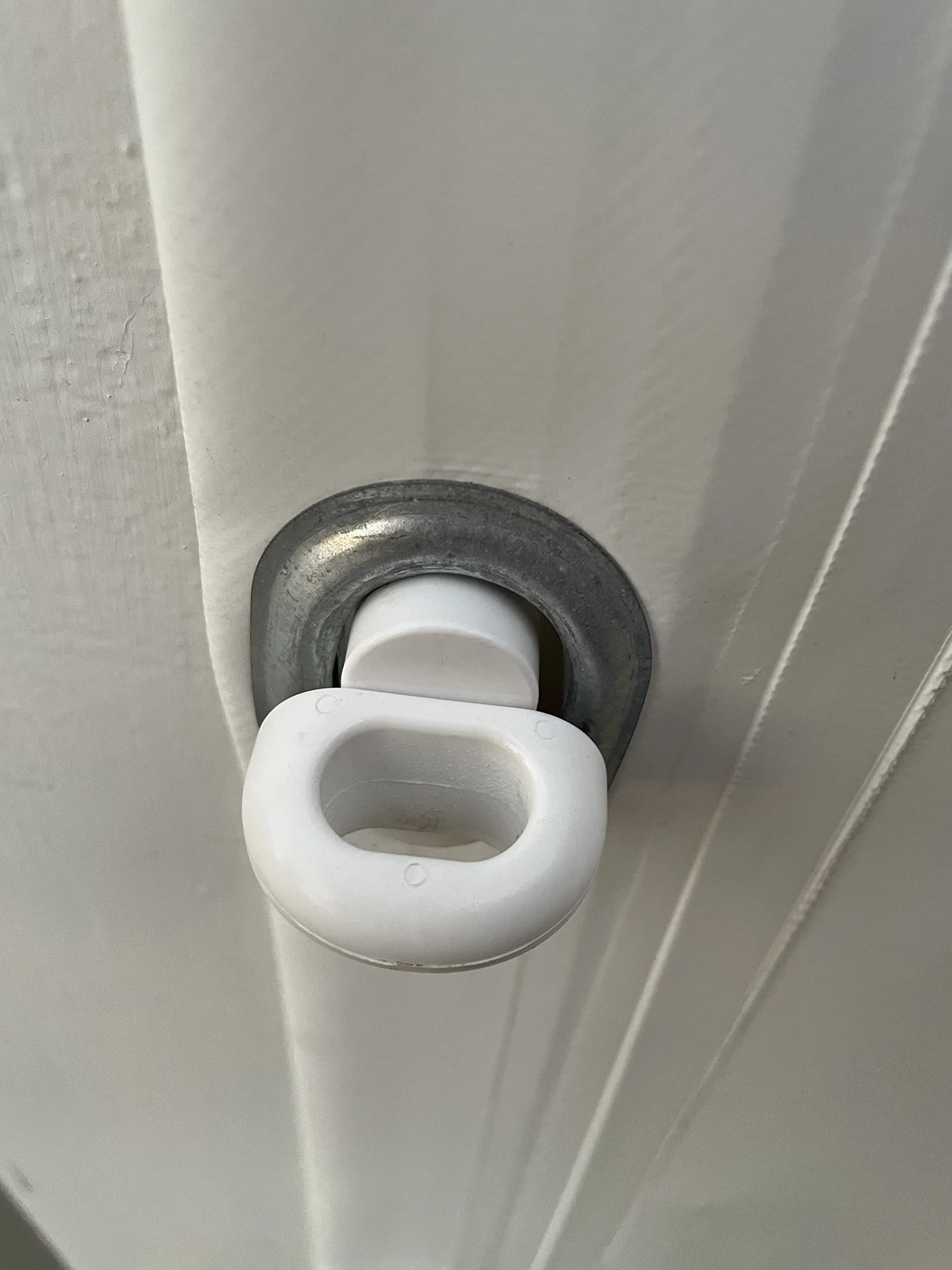 Fermo CAVALLOTTO per Occhiello A Molla Ovale 42 x 22 mm Plastica PVC Girevole Bianco