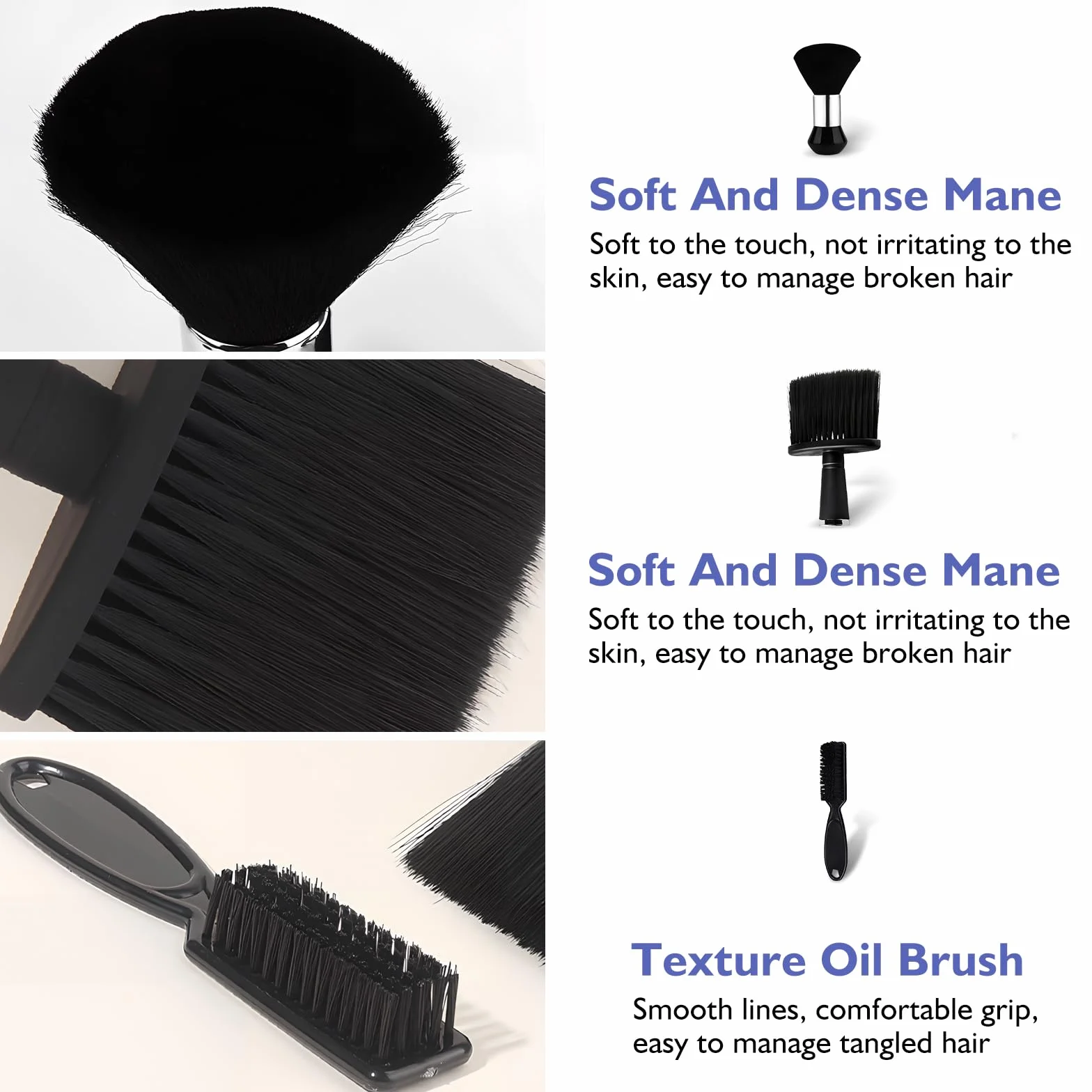 3 Pezzi Pennelli per collo, Barbiere Collo Spazzola, spazzola barbiere, spazzola barba, accessori barbiere, morbido spazzola barbiere per Strumenti di Pulizia per Barbieri