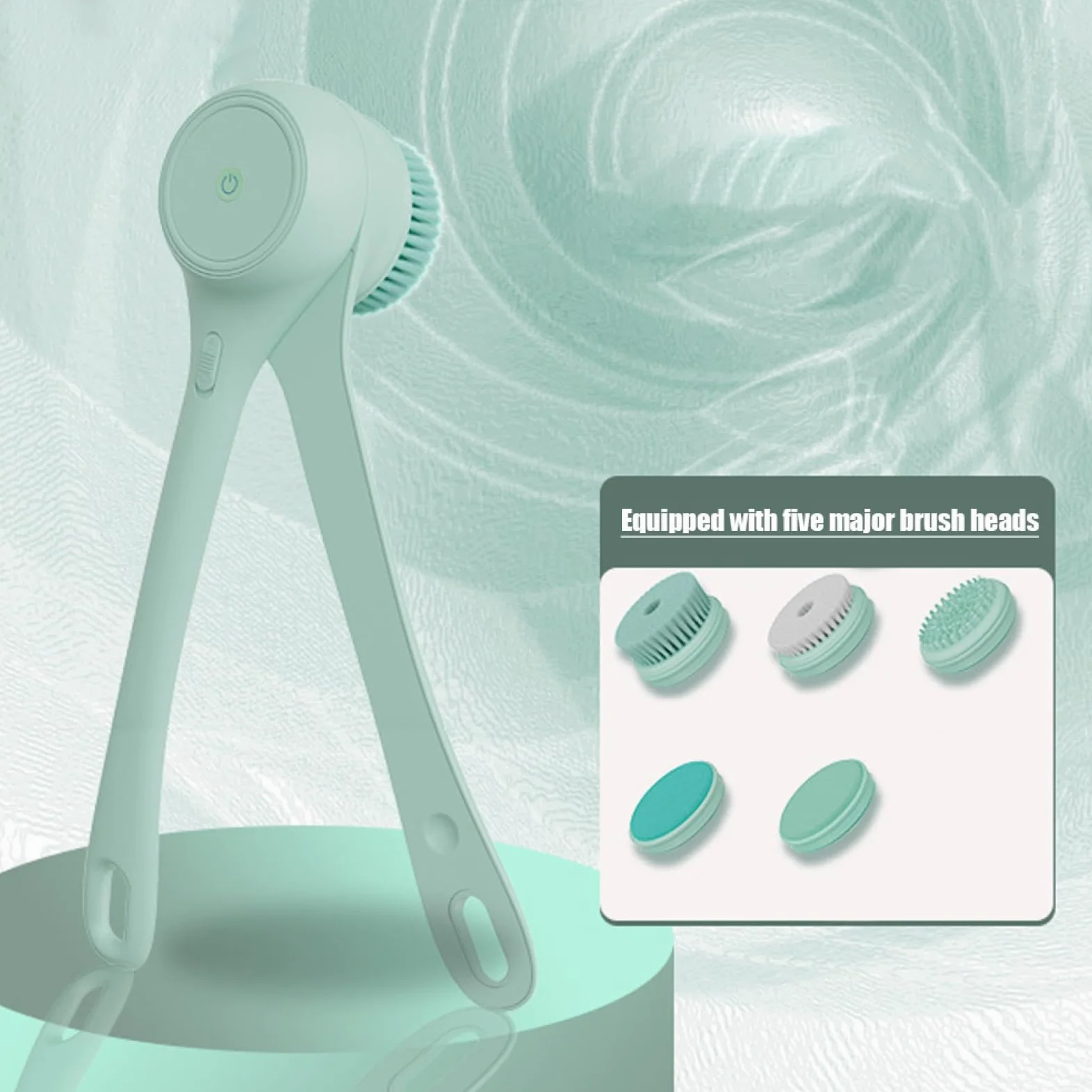Spazzola elettrica per il corpo, Spazzola elettrica per il bagno | Scrubber per corpo con spazzole per bagno e con ricarica USB impermeabile | per la schiena a bat
