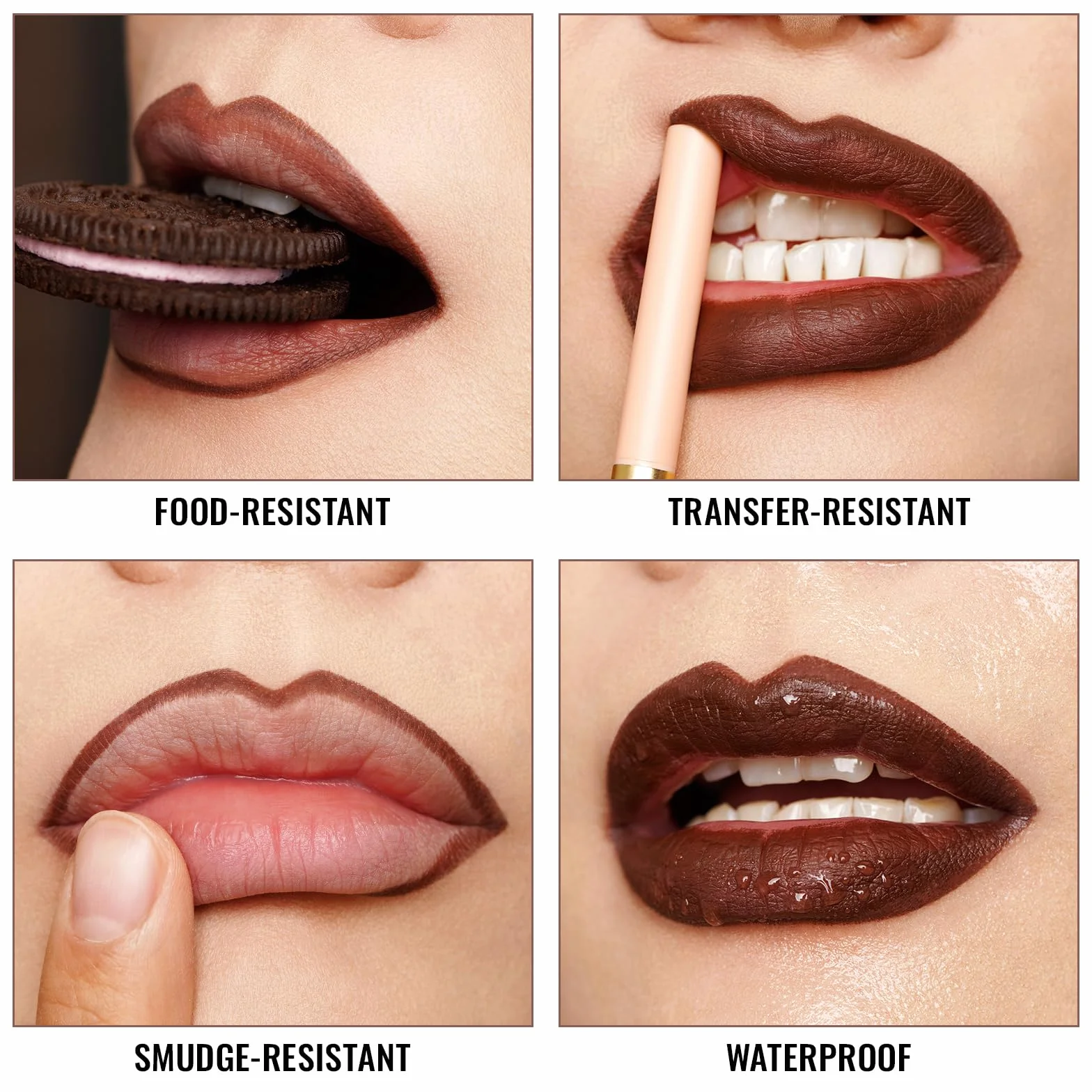 OULAC Matita Labbra Marrone Opaco, Lipliner Impermeabile Dura 12 Ore +, No-Transfer, Altamente Pigmentate, Liscio, per Contornare le Labbra, Vegan (L03) Naked Liner