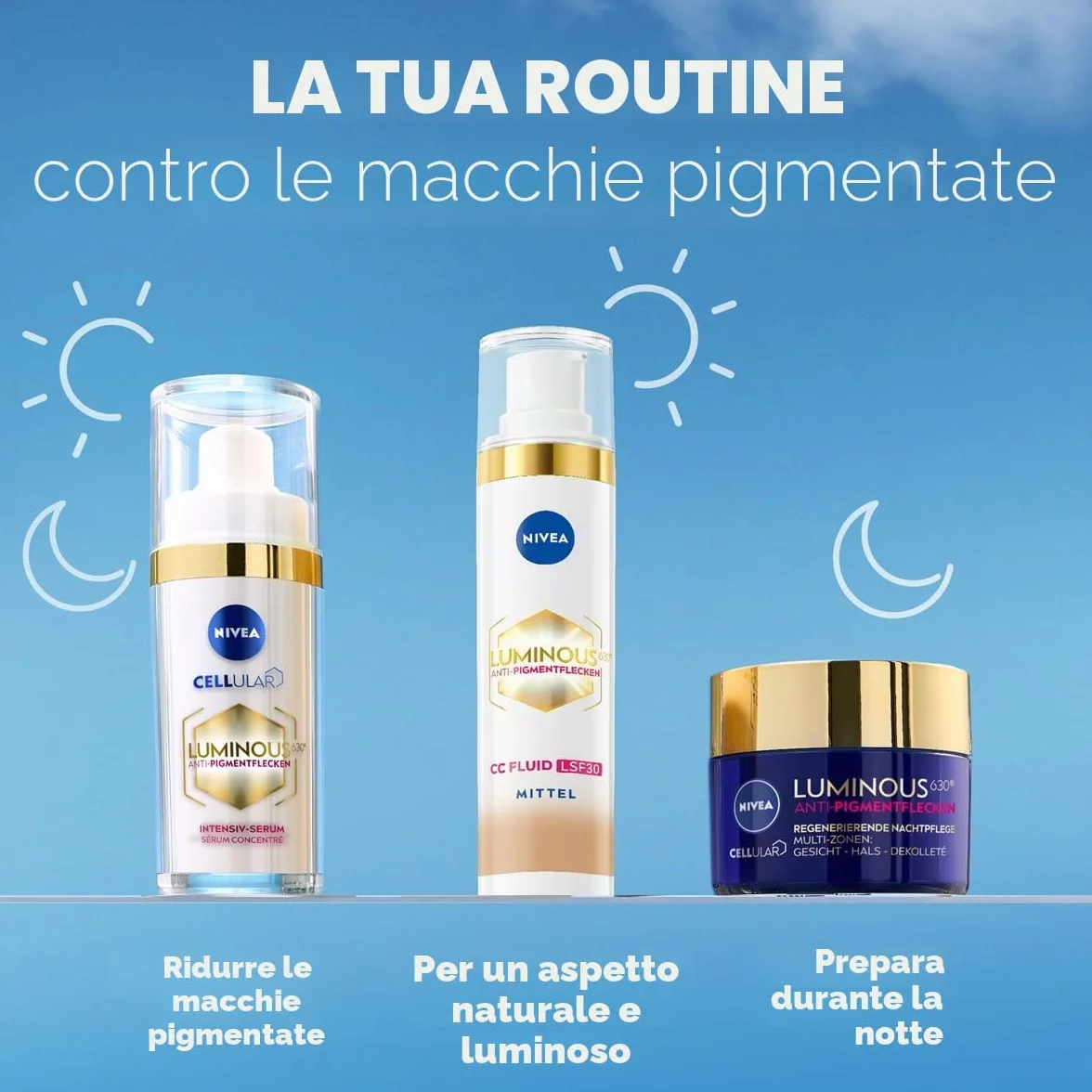 NIVEA CC Creme Luminous 630 Getöntes Fluid MIttel LSF 30, 40 ml Crema