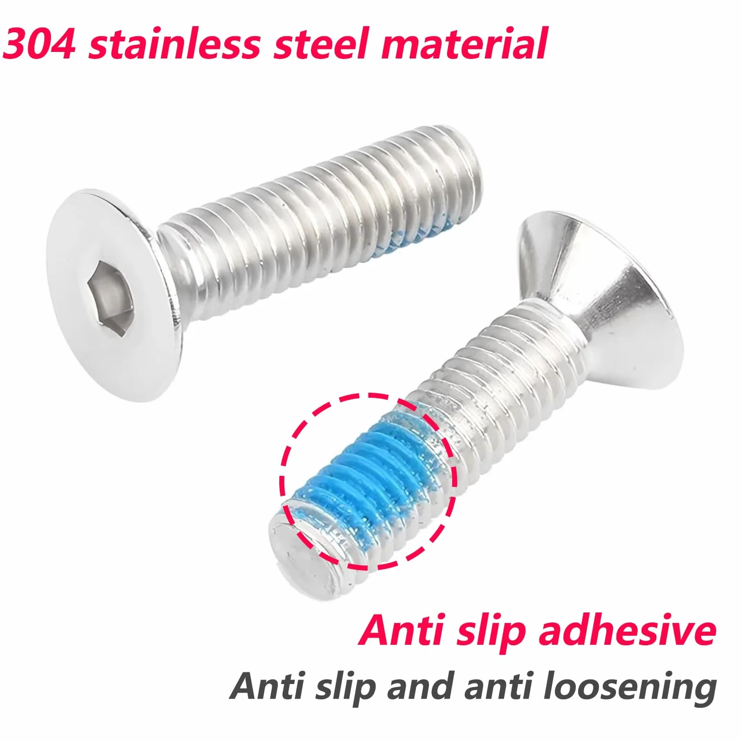 Viti a Testa Svasata M4x16mm DIN 7991 Esagono Incassato Threadlocker 20 Pezzi