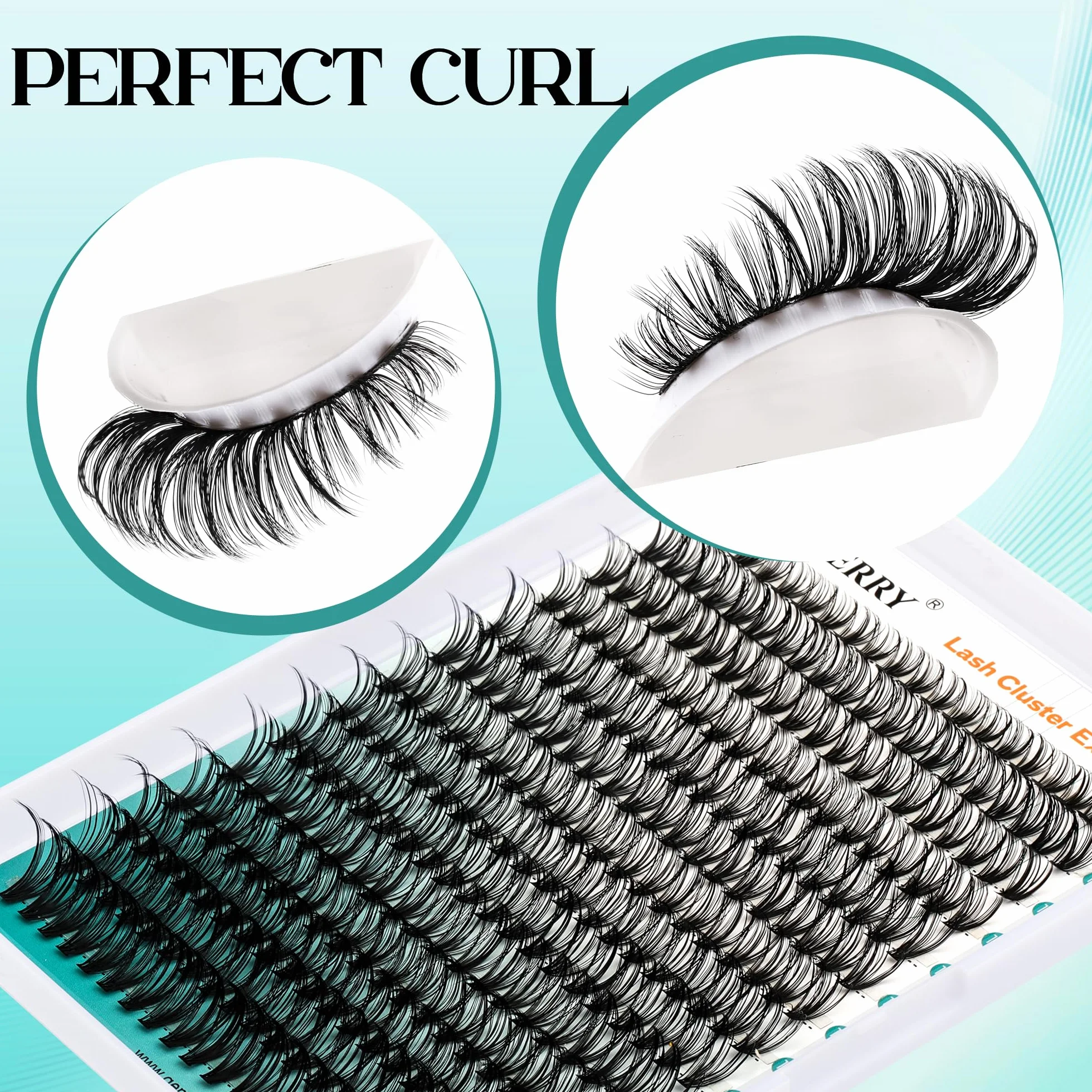 GEMERRY 280pcs Ciglia Finte Ciuffetti Kit 40D Ciuffi a Ciglia D Curl 10-18mm bond e seal ciglia Pinzette er Uso FAI DA TE a Casa Ciglia a Grappolo Extension Ciglia Kit(40D-D, 10-18mm-Kit)