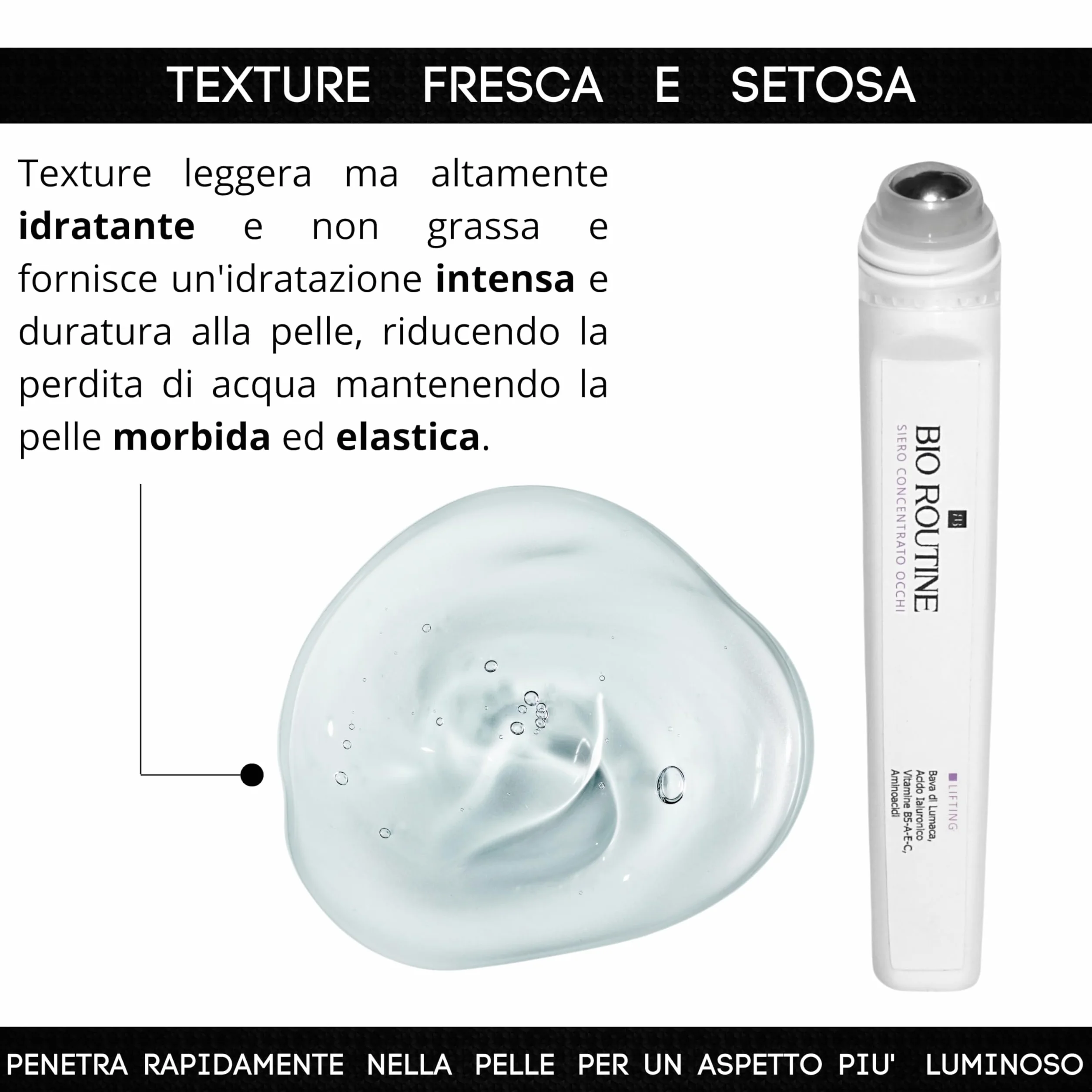 Siero Contorno Occhi Antirughe e Antiocchiaie con Bava di Lumaca e Acido Ialuronico - Effetto Ghiaccio Anti-fatica Riduce Rughe, Borse e Occhiaie per uno Sguardo Riposato
