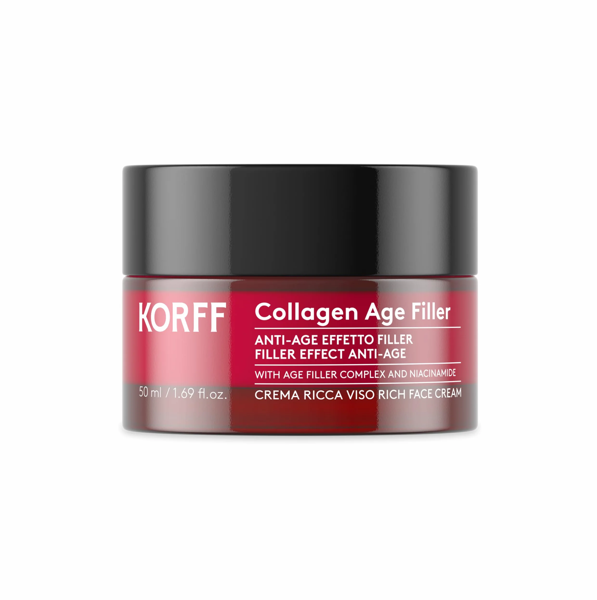 Korff Crema Ricca Viso Antietà, Collagen Age Filler, Trattamento Anti-Rughe per Pelle Liscia e Idratata, Per tutti i tipi di pelle, Indicata Post-acta di Dermatologia Estetica, 50ml