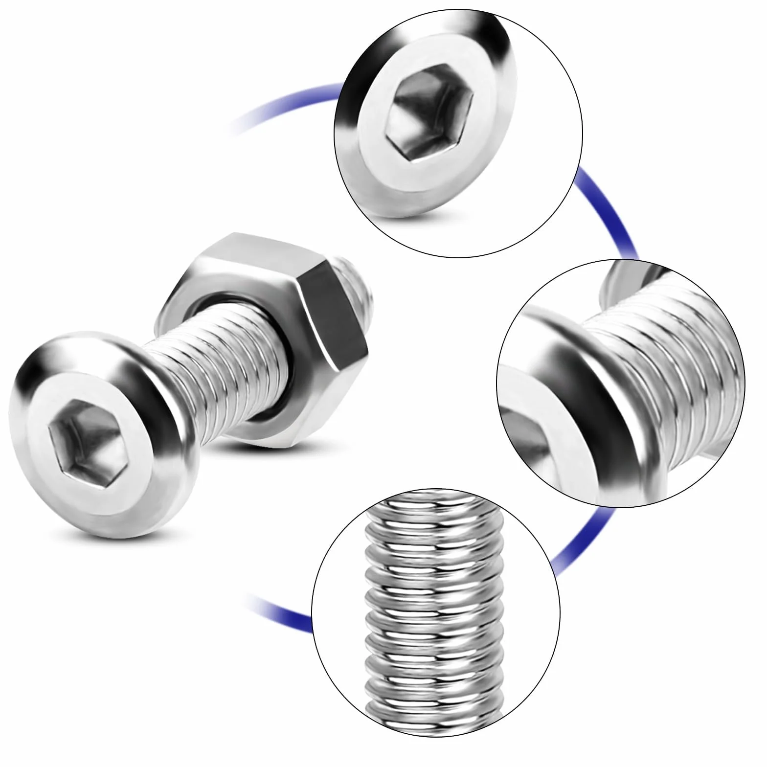 M5x16 Viti a Testa Piatta Acciaio Inossidabile Set 60 Pezzi Riparazione Mobili