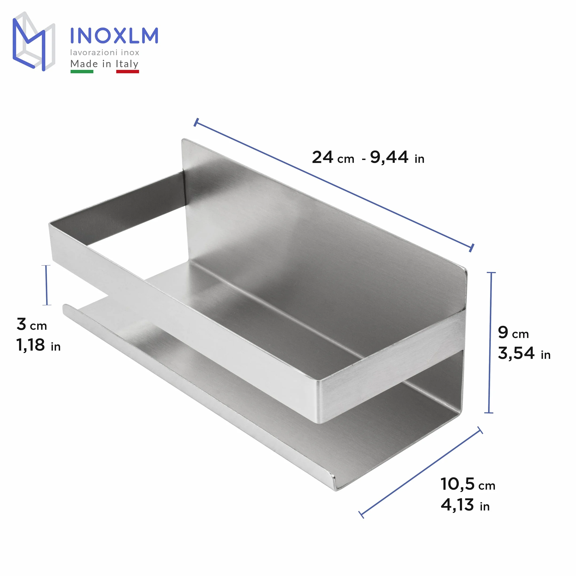 Mensola Doccia Autoadesivo Angolare Organizzatore Acciaio Inox INOXLM
