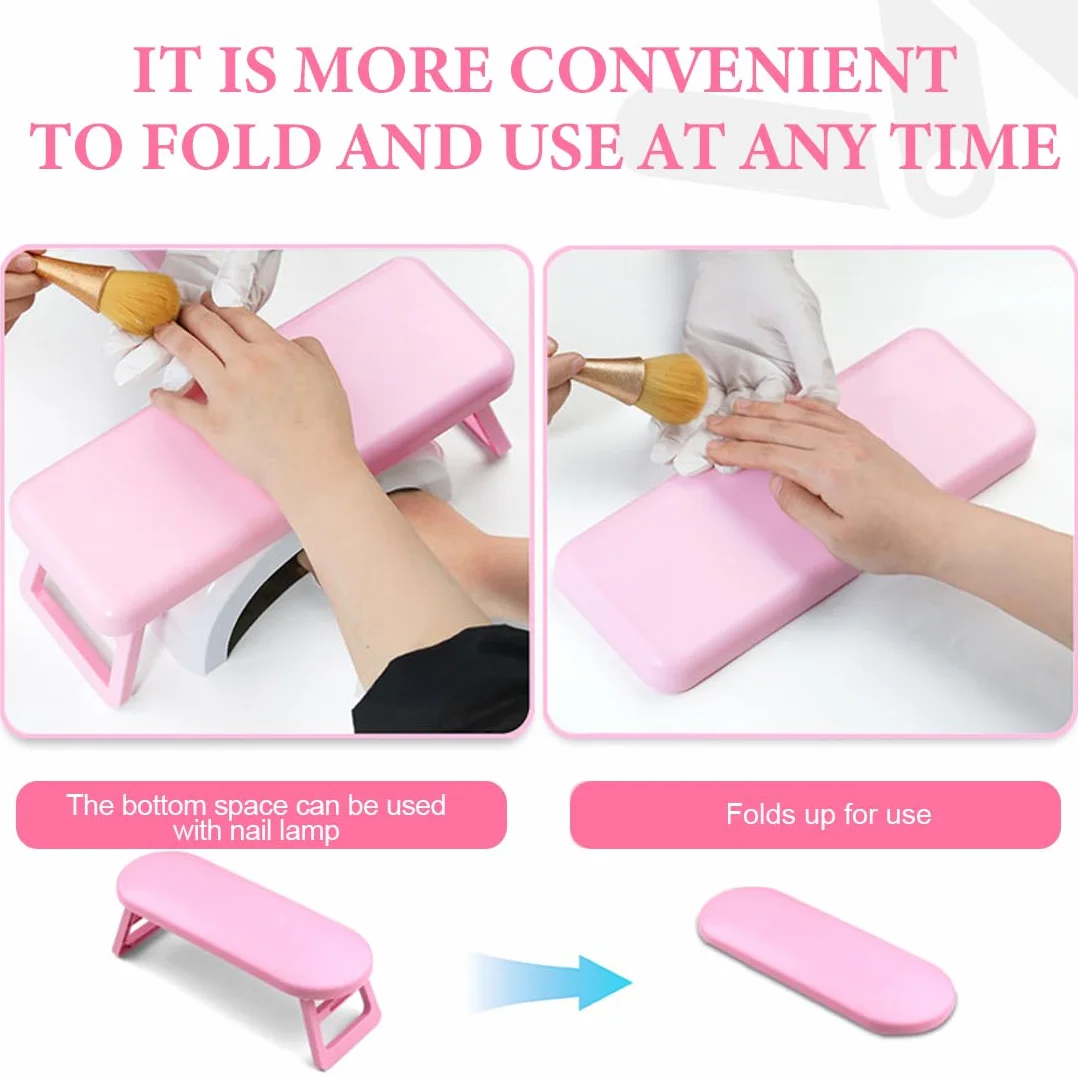 NHQZ Cuscino per Manicure pieghevole,Poggiamano Per Unghie,Poggia Mani Per Unghie Antiscivolo,Cuscino per Piedi per Manicure Scrivania in Plastica Antiscivolo per Nail Art