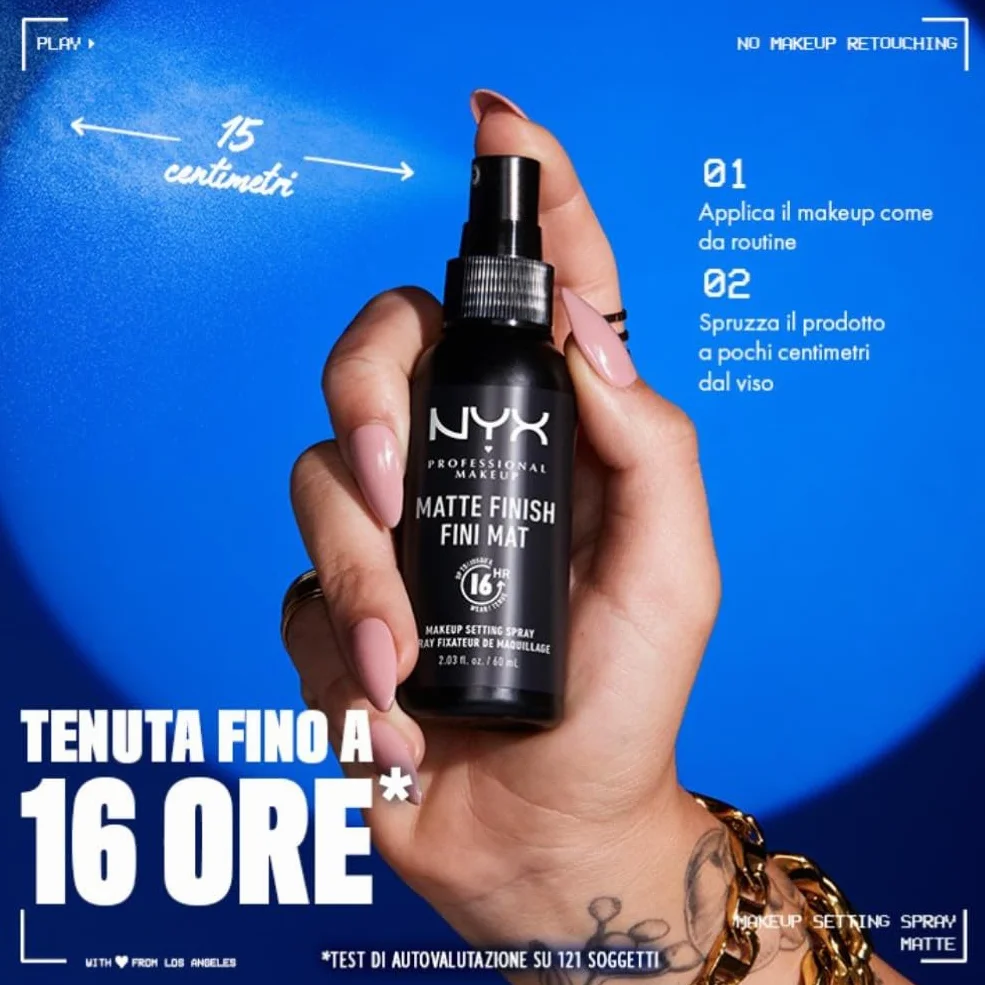 NYX Professional Makeup Setting Spray, Formula fissante leggera a lunga tenuta, Finish matte, Confezione da 2, 60 ml