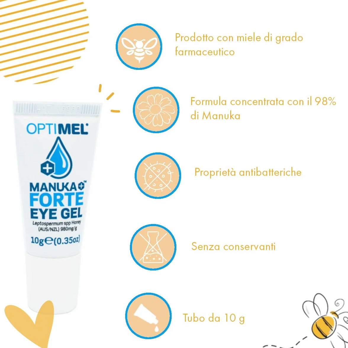Optimel, Gel per occhi Forte Eye al miele di Manuka, 10ml