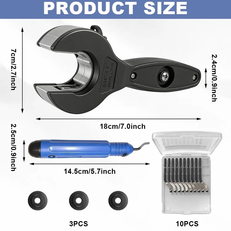 Tagliatubi in Acciaio Inossidabile 8-29 mm, Tagliatubi a Cricchetto 2 in 1 per Rame, Plastica e Alluminio, con 3 Rotelle di Ricambio