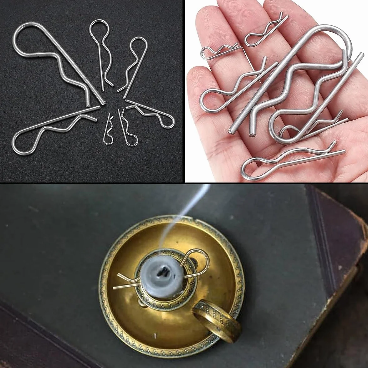 Spine di Sicurezza 100PC Coppiglie Spaccate Set Perno Molla Acciaio Inox per Automobili