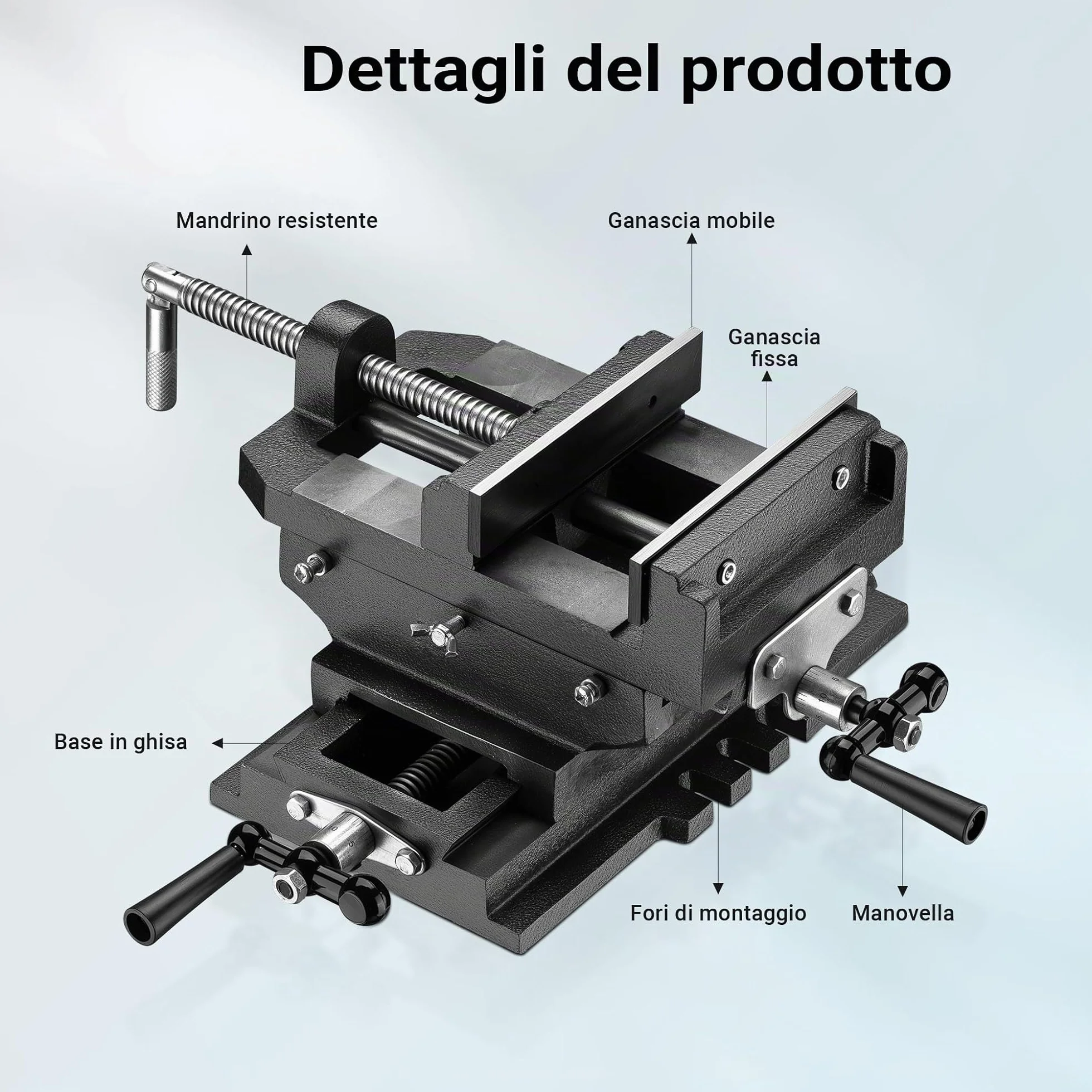 Morsa a croce per trapano 150mm a 2 assi X-Y per macchine trapani a colonna