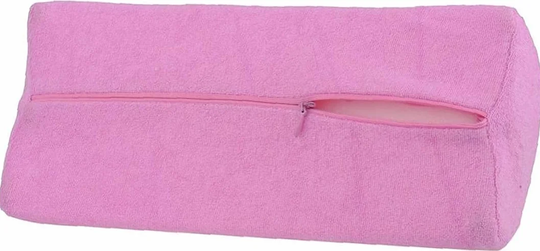 U-K Cuscino per mani per nail art, morbido cuscino in spugna - Set da tavolo per nail art - Supporto per bracciolo rimovibile, lavabile, supporto per manicure, trucchi (rosa) design carino