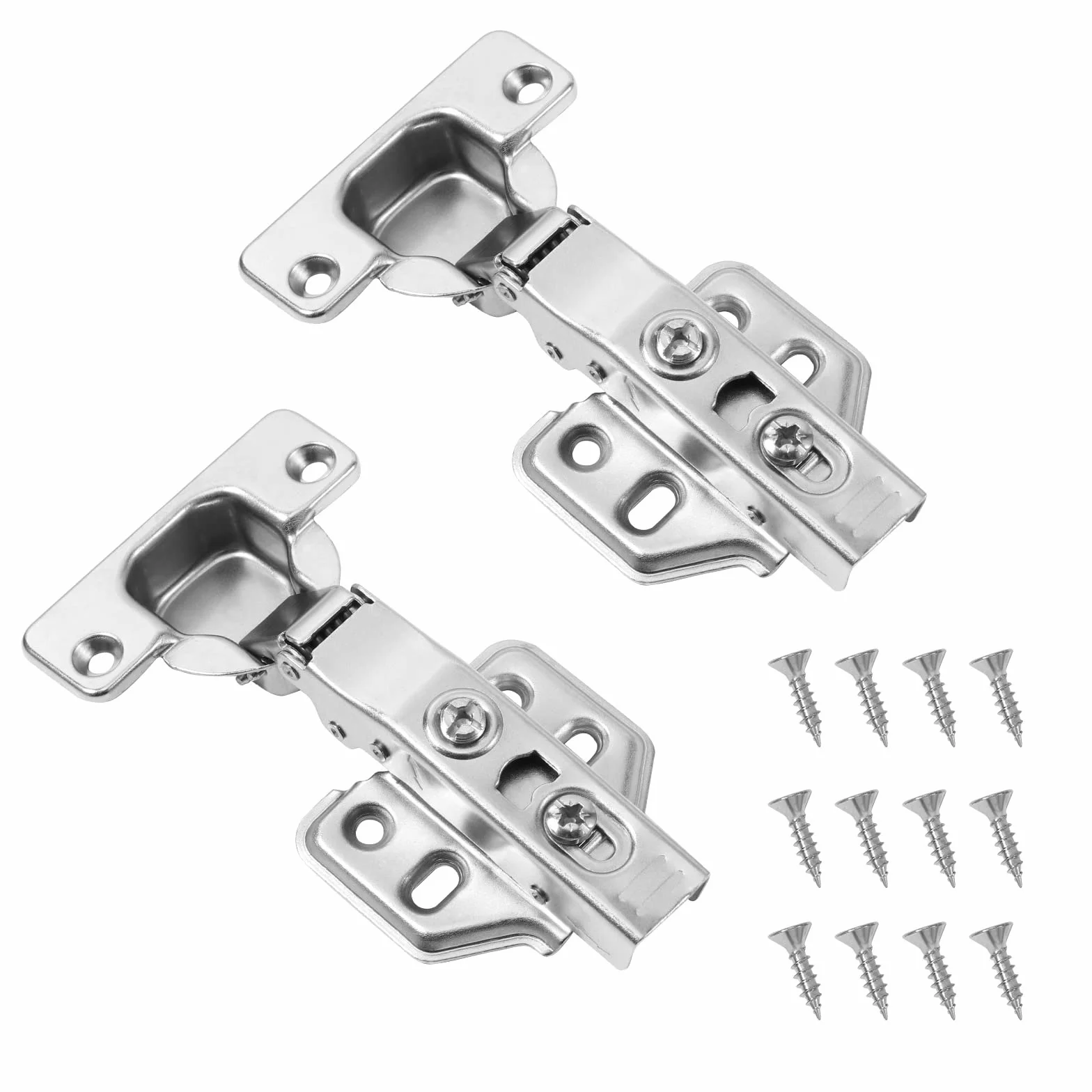 Vinabo 2Pcs Cerniera per Mobili 110 Grado Battuta Esterna con Chiusura Automatica Ammortizzatore Idraulico