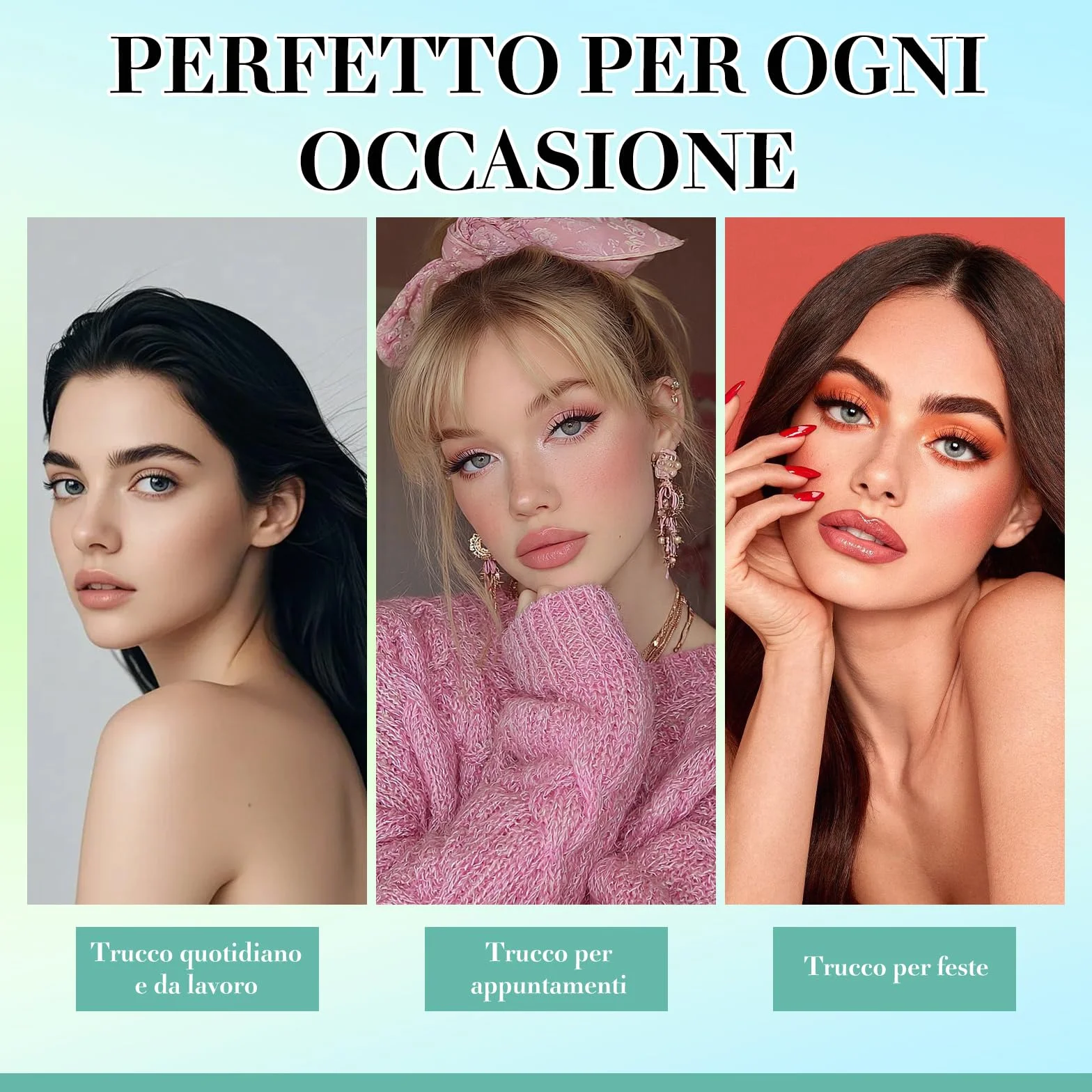 VEGCOO 640 Pezzi Ciglia Finte Extension Ciglia, 30D-40D-50D-60D Curl Ciglia Finte Ciuffetti, 8-16mm Kit di Extension per Ciglia, DIY Eyelash Extension per Donne Principianti,Confezione regalo verde