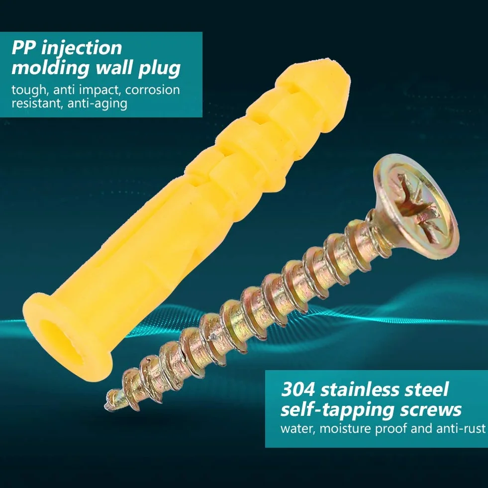Kit Hardware Auto Tocco Spina Parete Espansione Ancora Plastica Φ6mm 50 pezzi Cemento Mattoni
