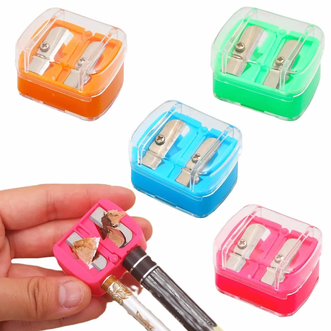 4 pezzi Temperino Matita Occhi,Temperamatite Trucco,Doppio per Matite Cosmetiche,per Matite Trucco, Adatto per Eyeliner, Matita per Sopracciglia