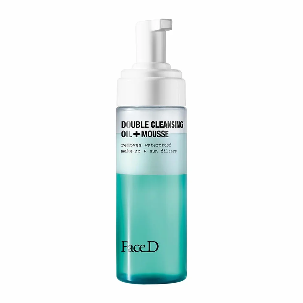 Face D - Double Cleansing, 160 ml, Detergente Viso Bifasico, Olio Struccante + Mousse, Rimuove Trucco Waterproof