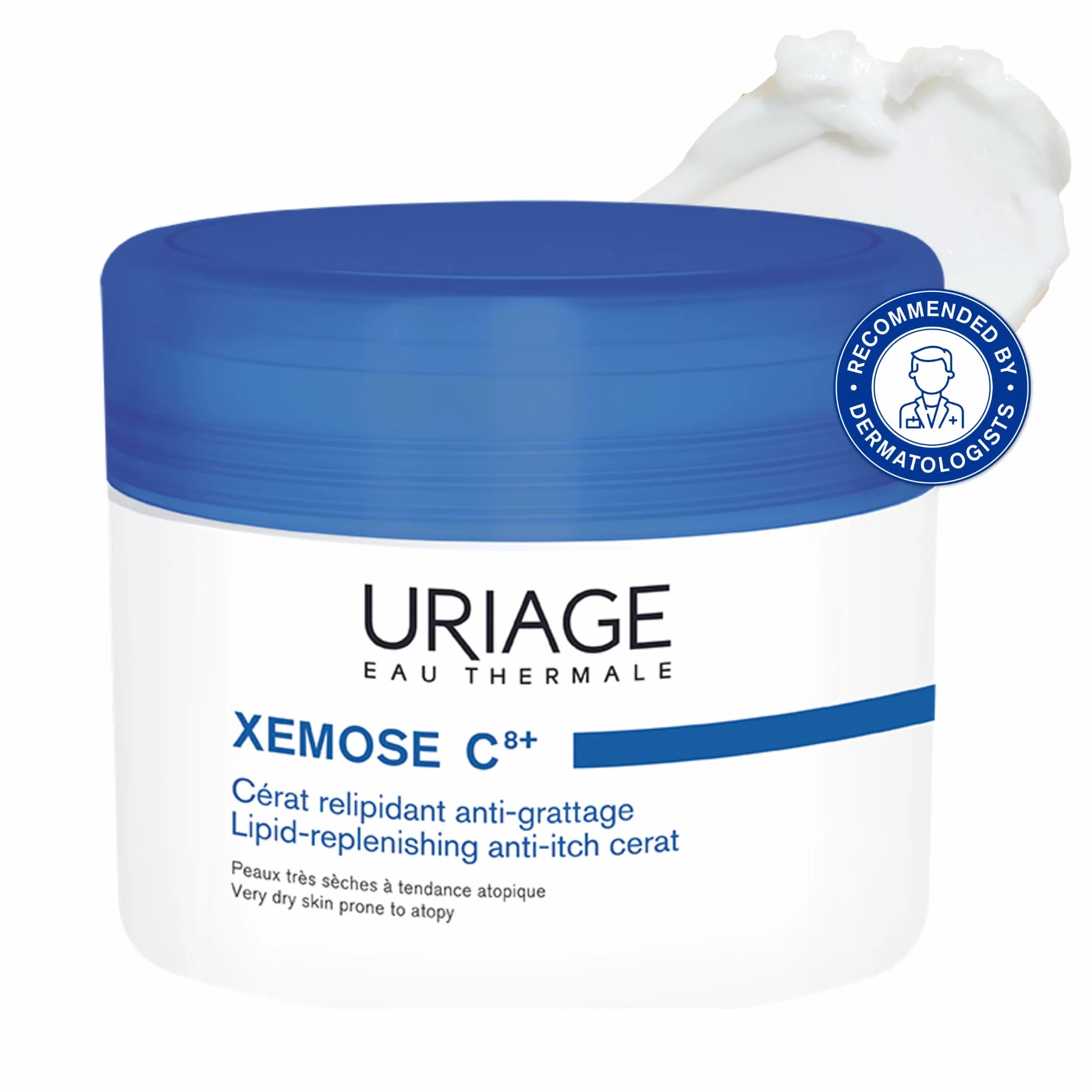 Uriage Xemose C8+ Cerato anti-irritazioni per pelle molto secca soggette ad eczema atopico con Burro di Karité 25% - Cerato molto ricco che si scioglie per lenire le sensazioni