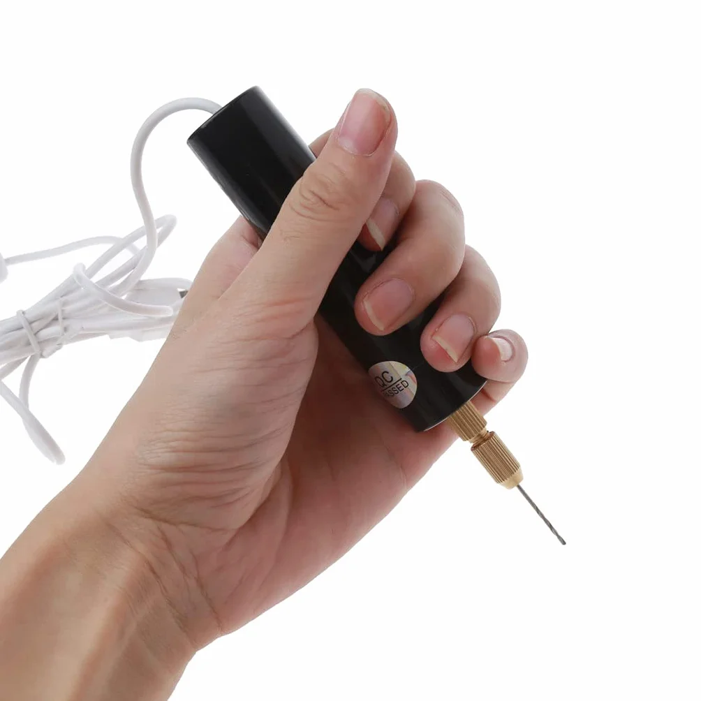 Mini Elettrico Trapano Manuale 5V USB per Gioielli Artigianato Legno Kit Utensili