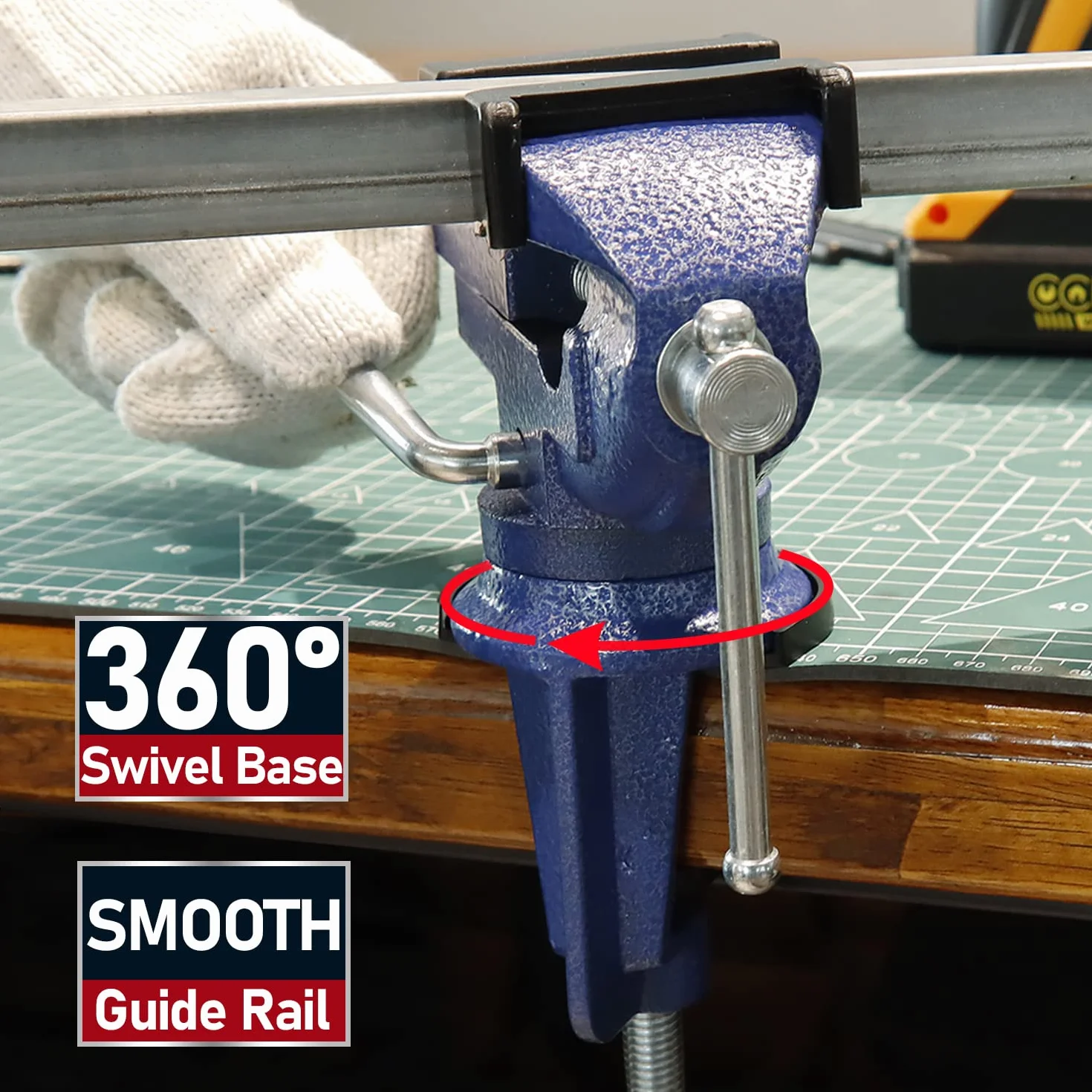 CCLIFE Morsa da banco con Incudine 50/70 mm ghisa Base Girevole