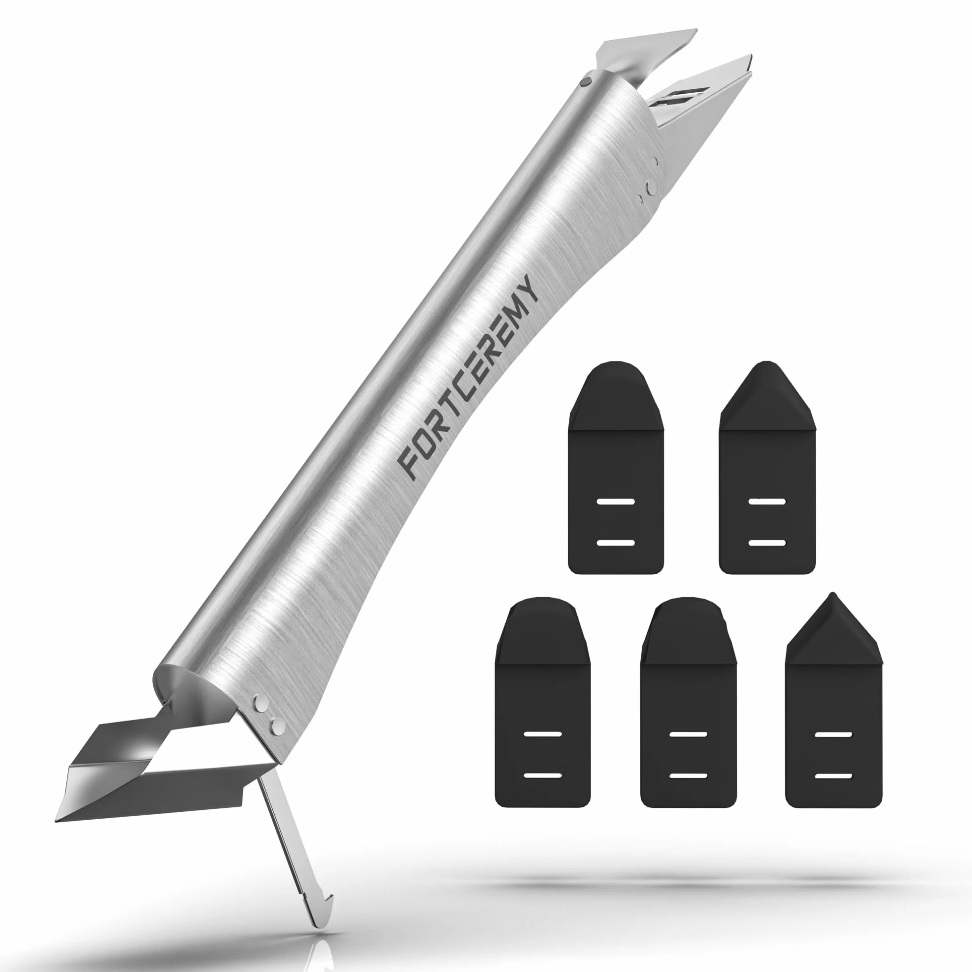 Kit di Attrezzi per Sigillatura in Silicone, Strumento di Finitura Sigillante con Testa in Acciaio Inox, Raschietto con 5 Testine